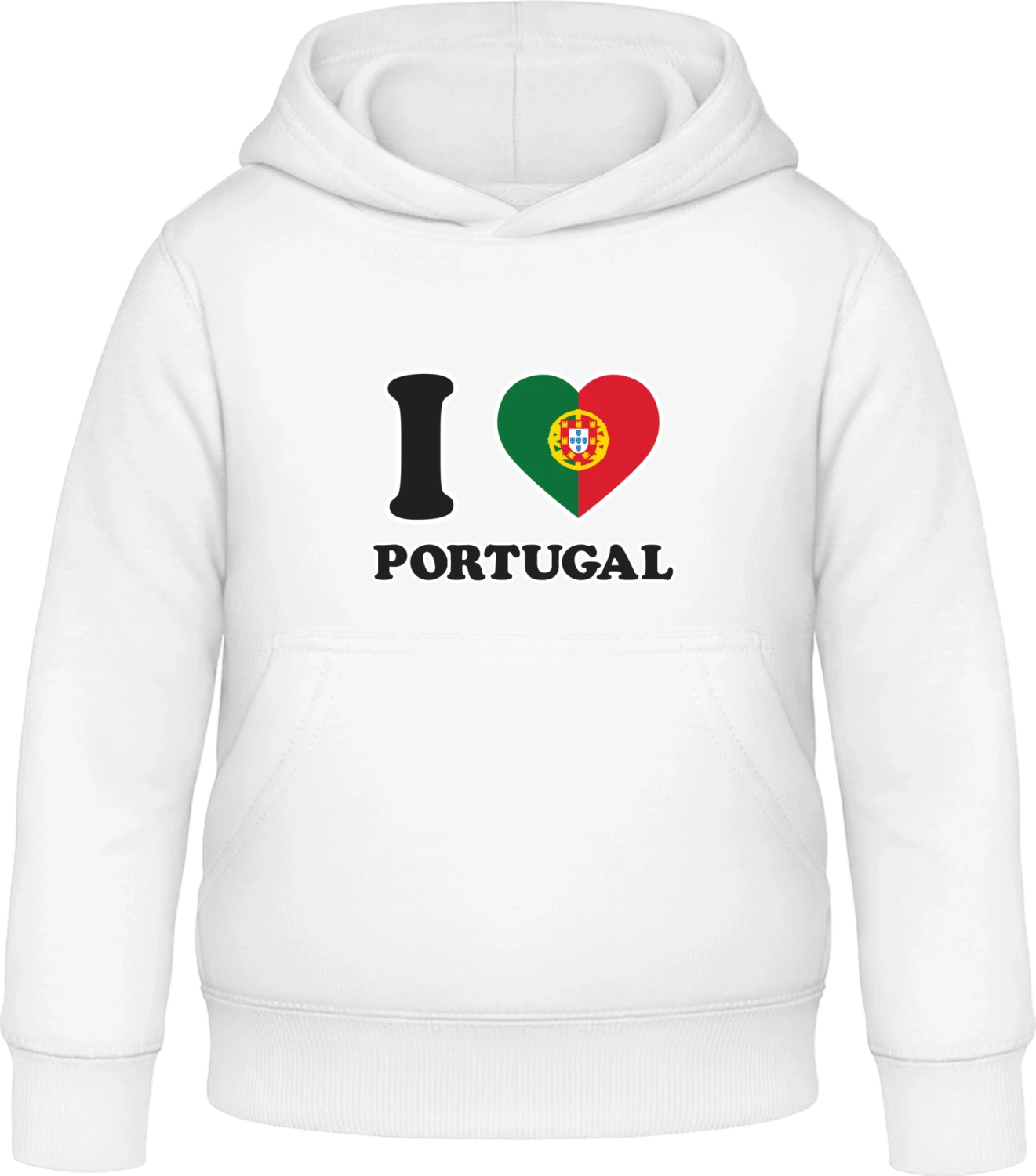 I Love Portugal - Arctic white Awdis Hoodie Kids - Front