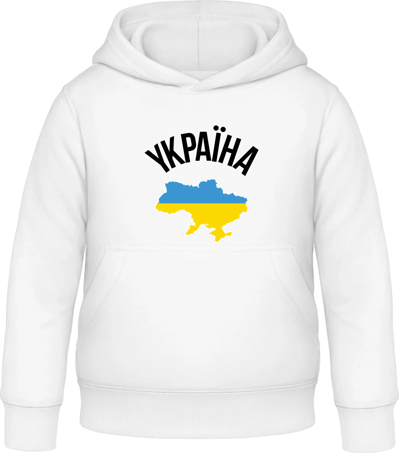 Ukraine - Arctic white Awdis Hoodie Kids - Front