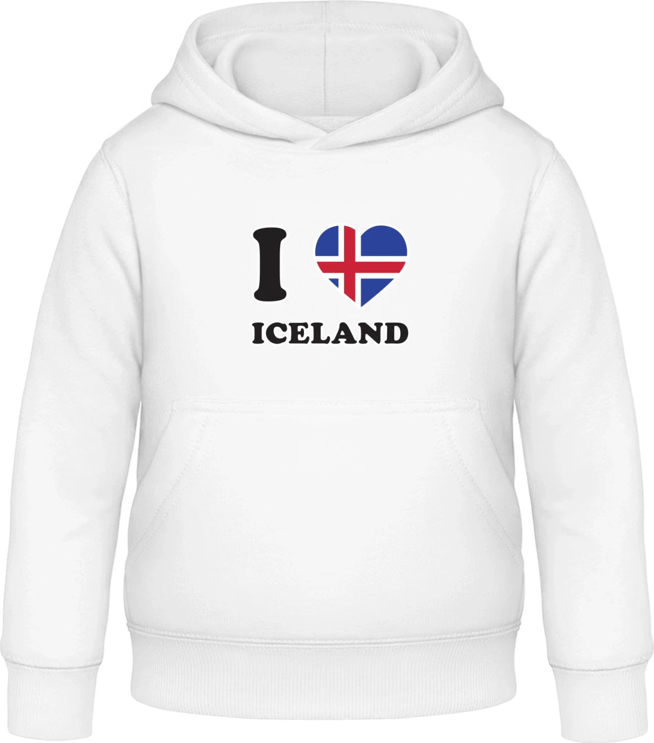 I Love Iceland Fan - Arctic white Awdis Hoodie Kids - Front