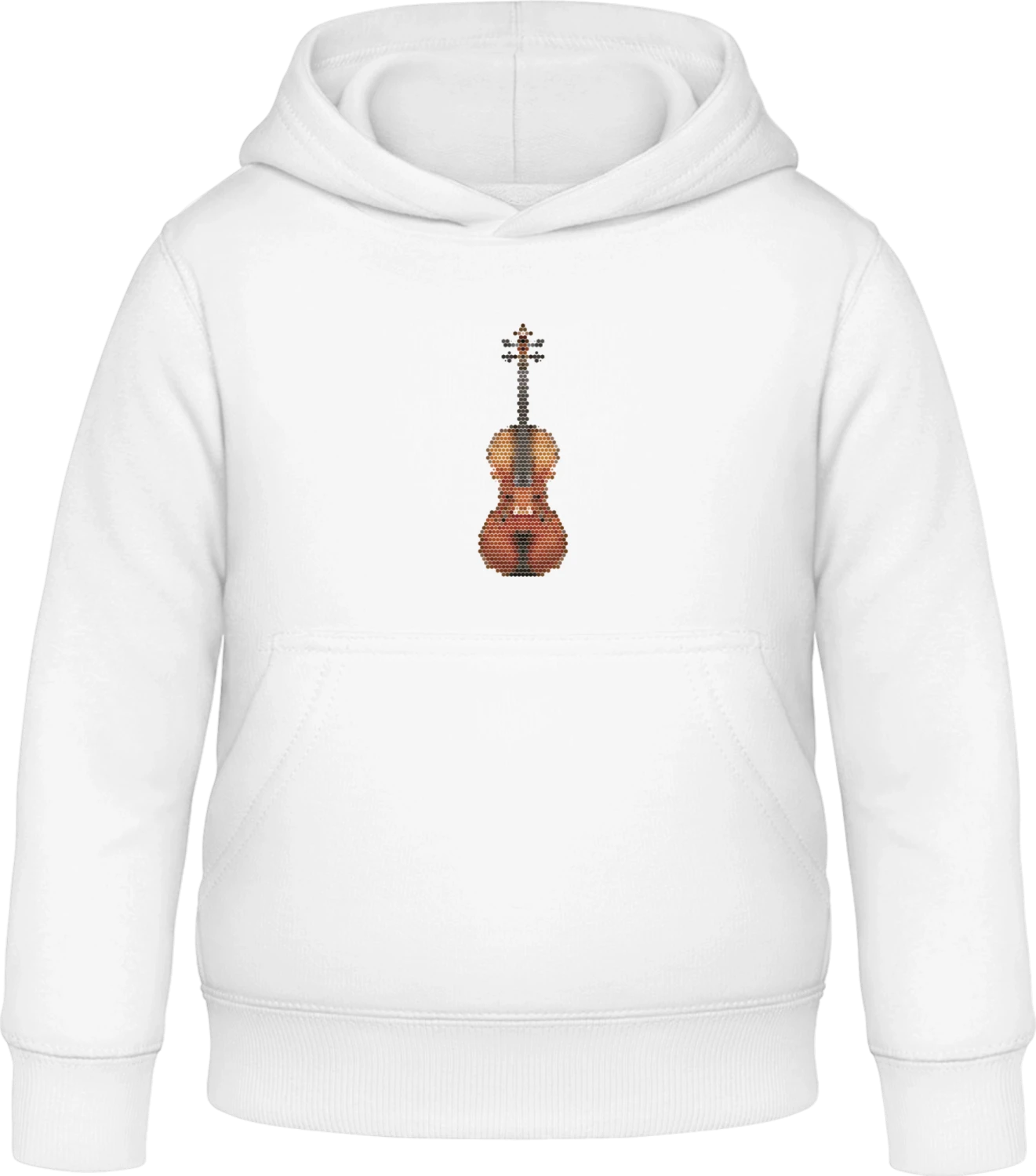 Stylish Pixel Violin - Arctic white Awdis Hoodie Kids - Front