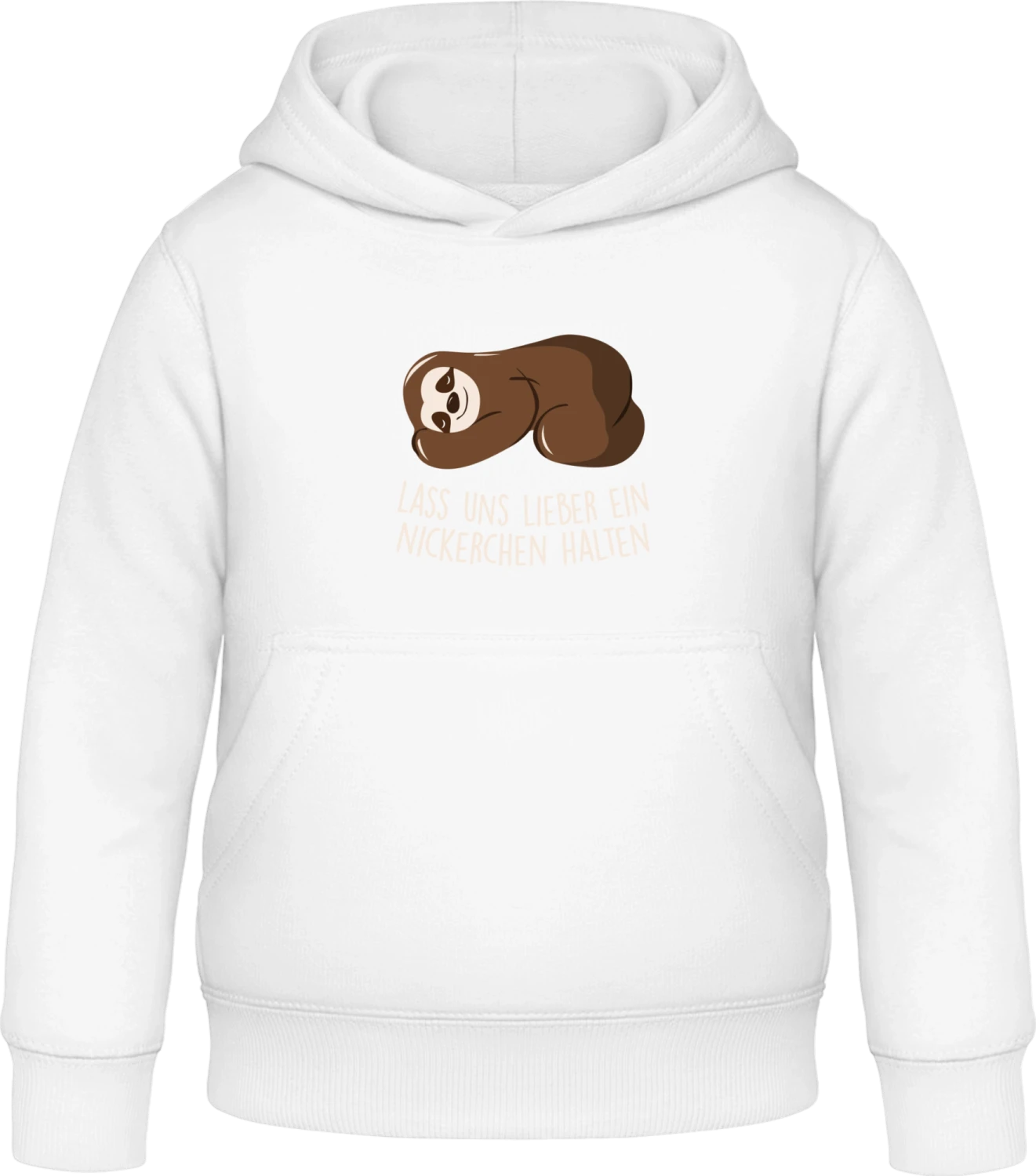 Lass uns lieber ein Nickerchen machen - Arctic white Awdis Hoodie Kids - Front