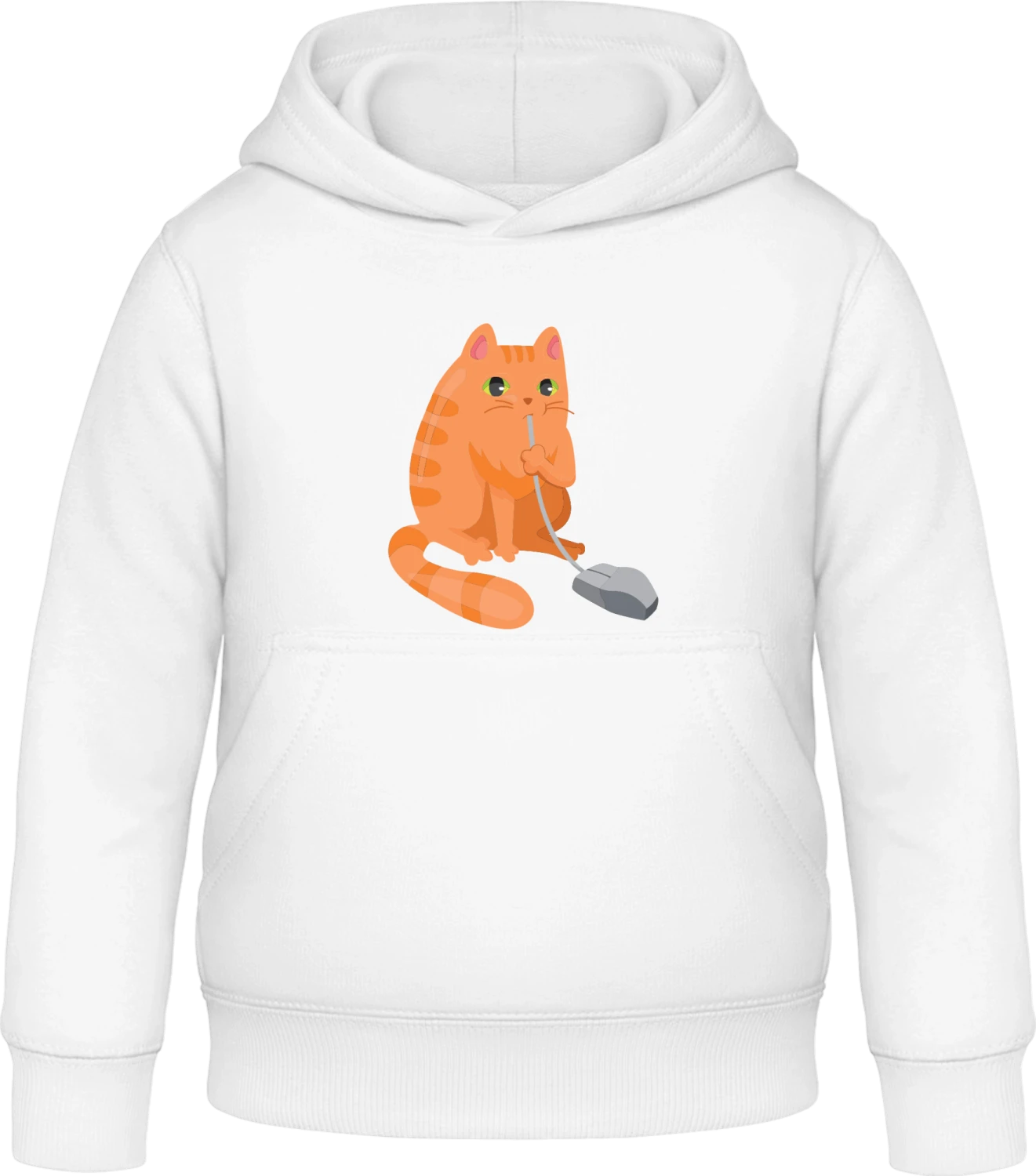 Cat Eats Mouse - Arctic white Awdis Hoodie Kids - Front