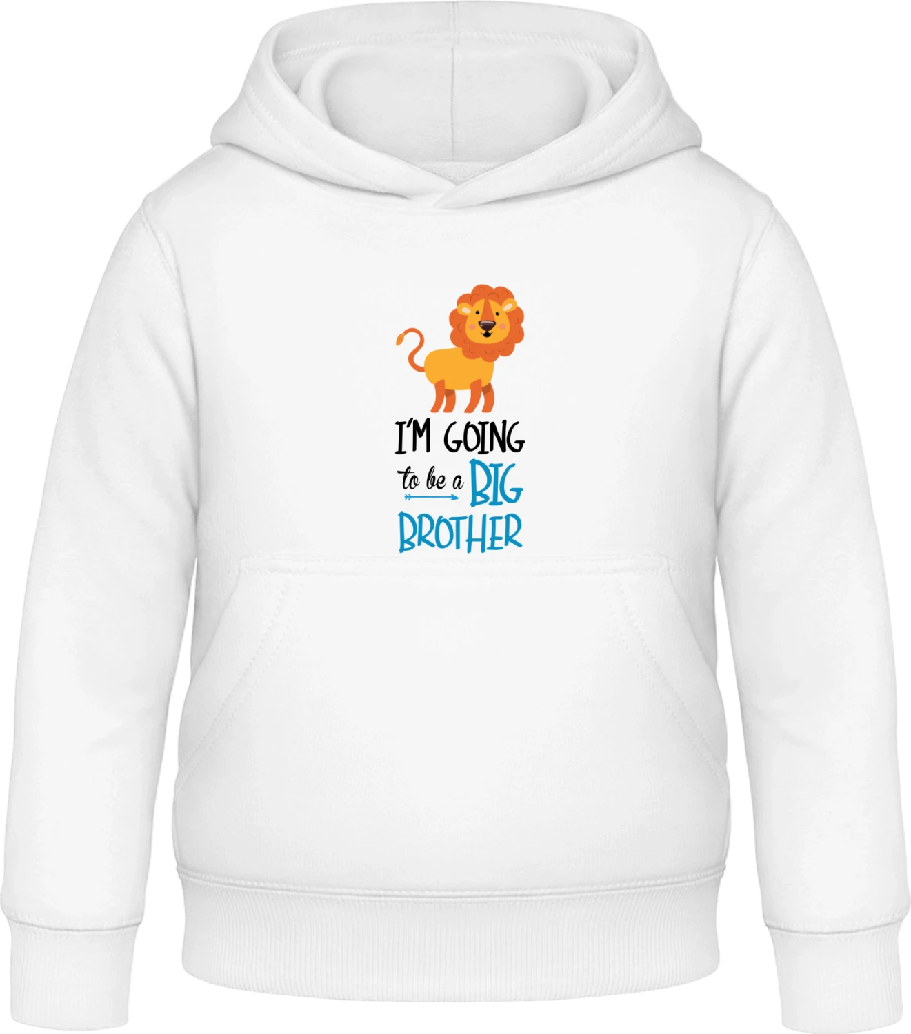 I'm Going To Be a Big Brother Lion - Arctic white Awdis Hoodie Kids - Front