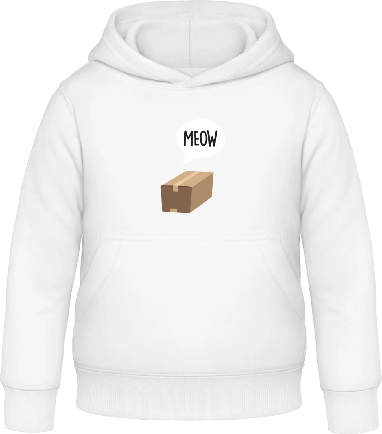 Meow In The Box Schrödinger's Cat - Arctic white Awdis Hoodie Kids - Front