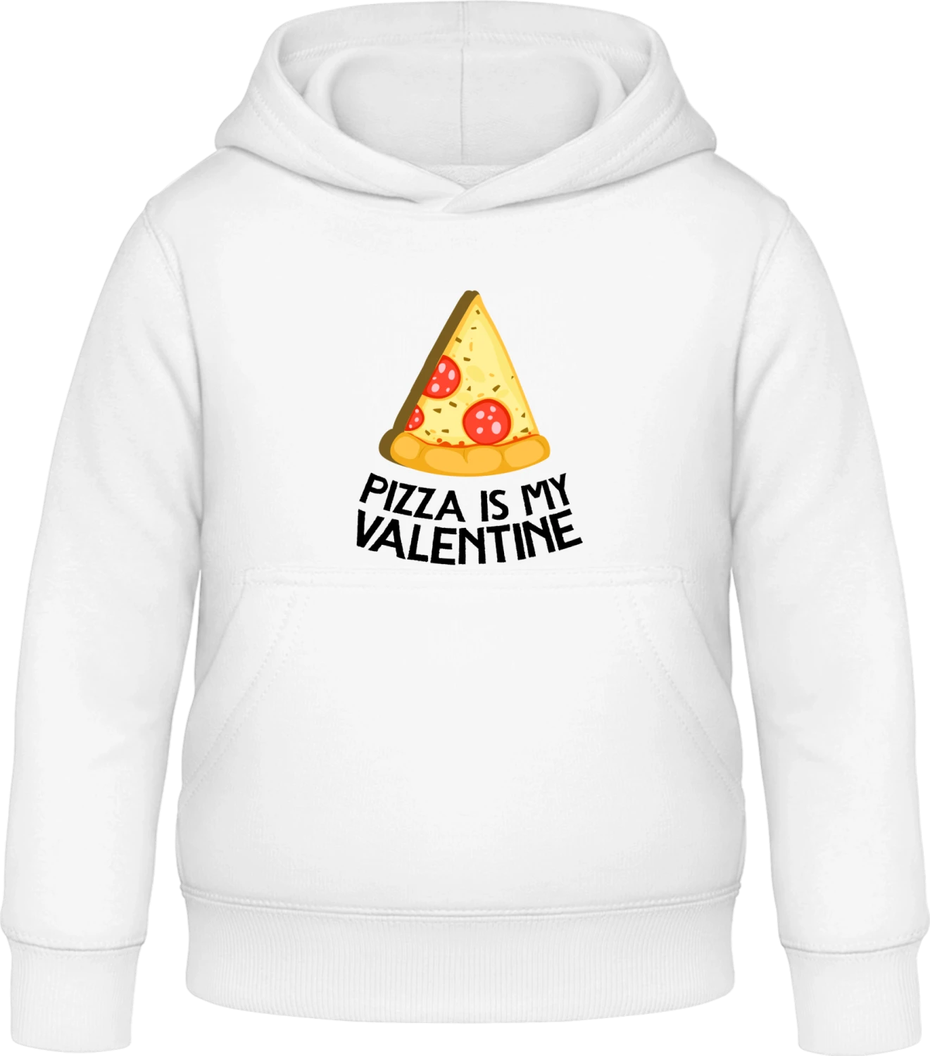 Pizza Is My Valentine Slice Of Pizza - Arctic white Awdis Hoodie Kids - Front