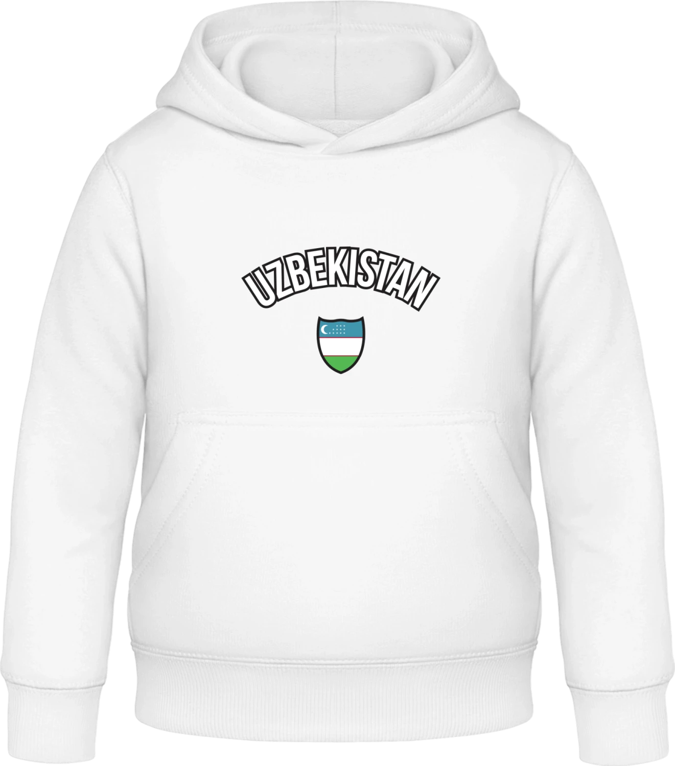 UZBEKISTAN Fan - Arctic white Awdis Hoodie Kids - Front