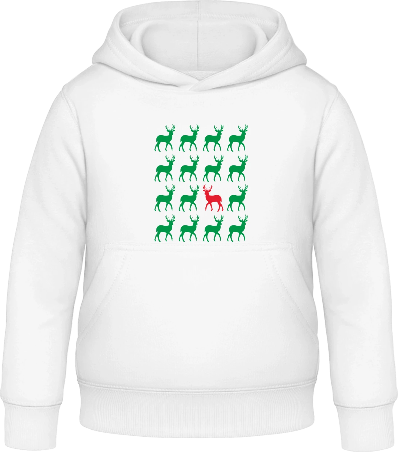 Stag Deer Think Different - Arctic white Awdis Hoodie Kids - Front