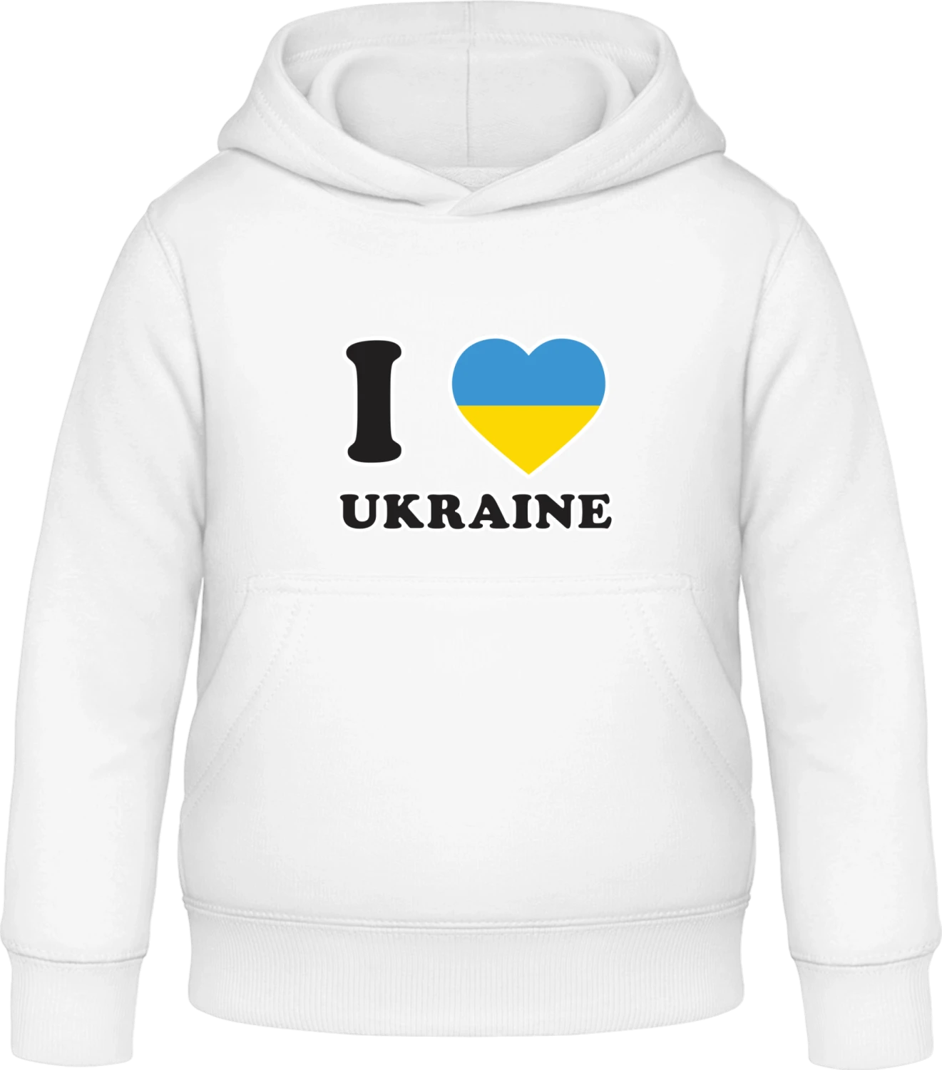 I Love Ukraine - Arctic white Awdis Hoodie Kids - Front