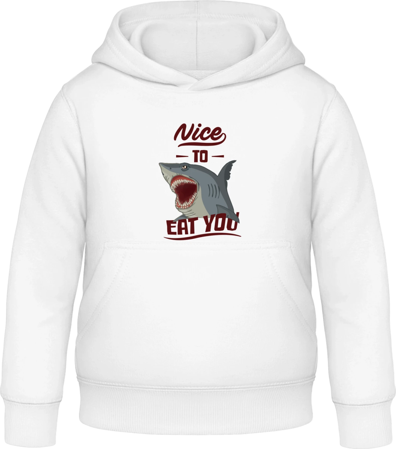 Nice To Eat You Shark - Arctic white Awdis Hoodie Kids - Front