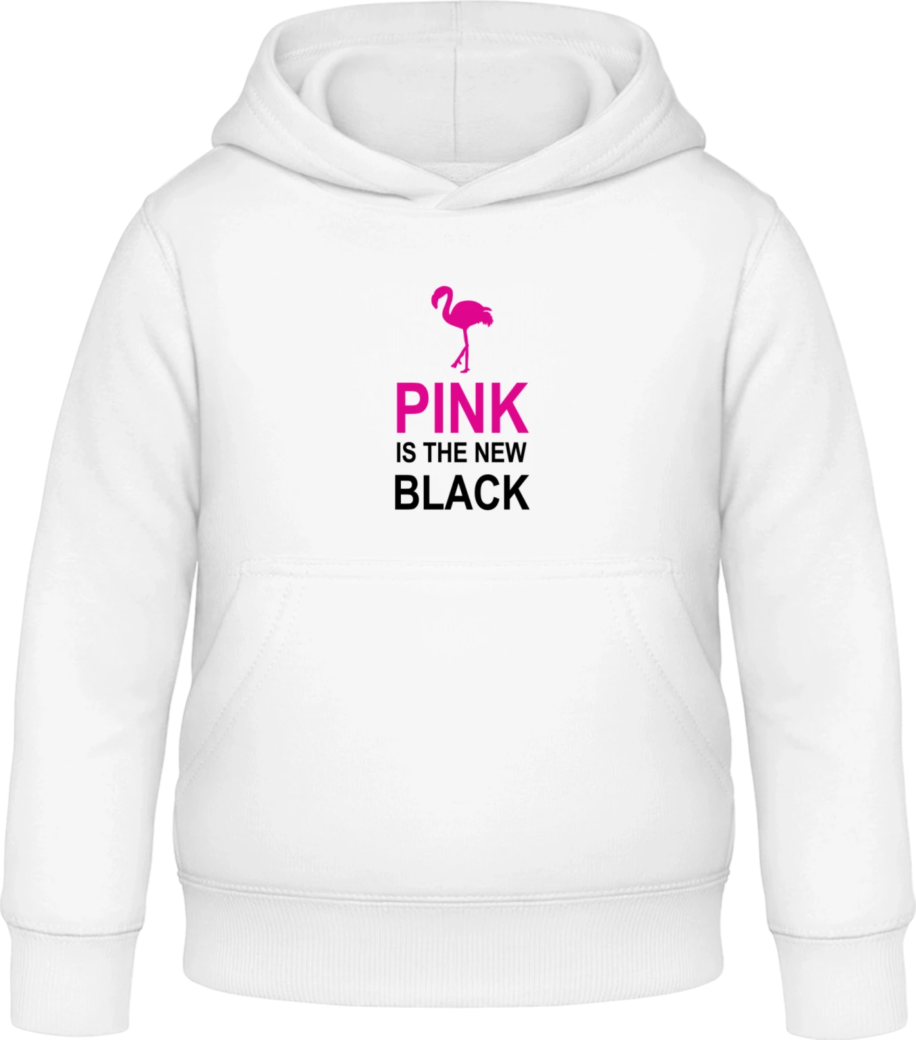 Pink Is The New Black Flamingo - Arctic white Awdis Hoodie Kids - Front