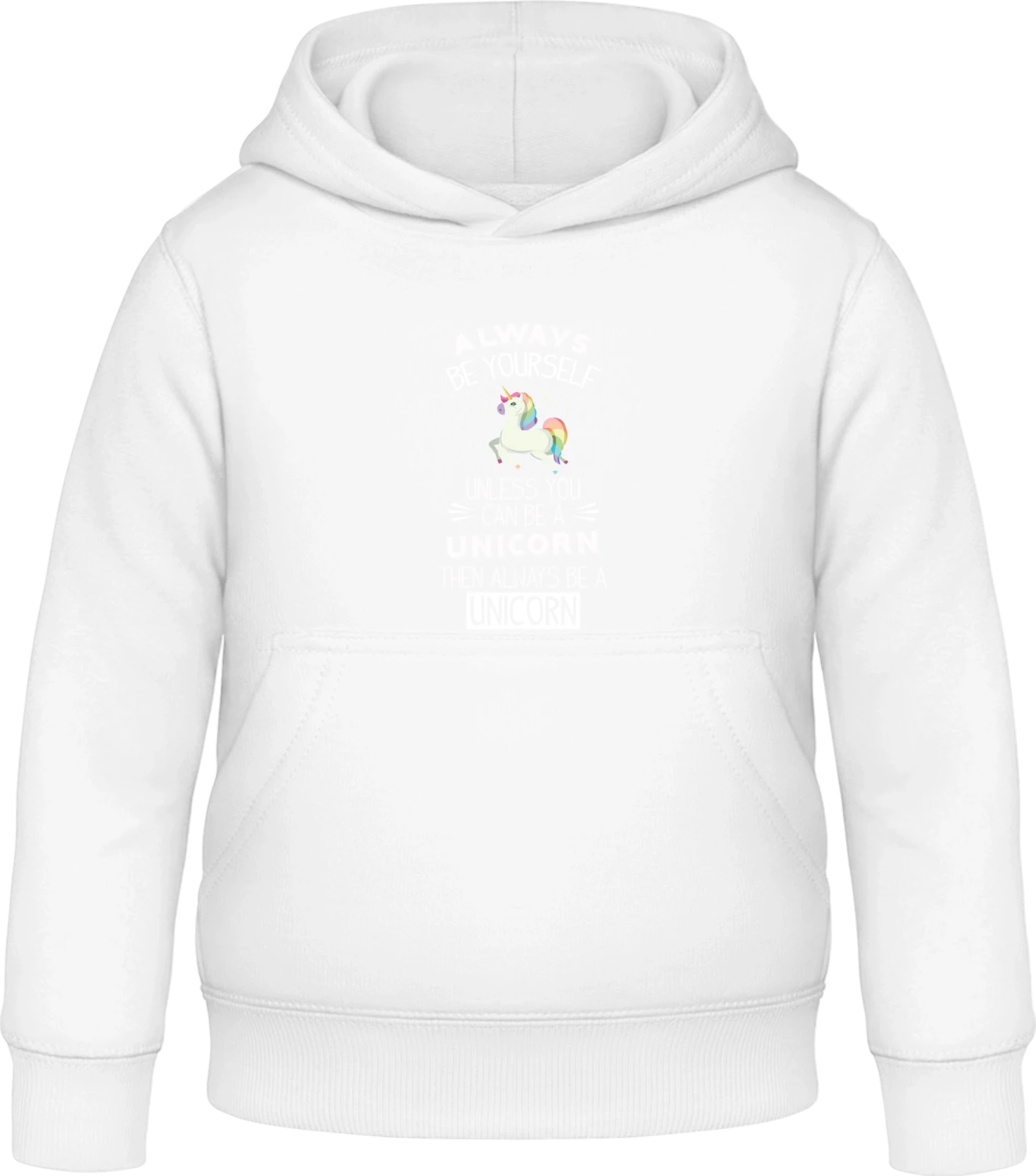 Always Be A Unicorn - Arctic white Awdis Hoodie Kids - Front