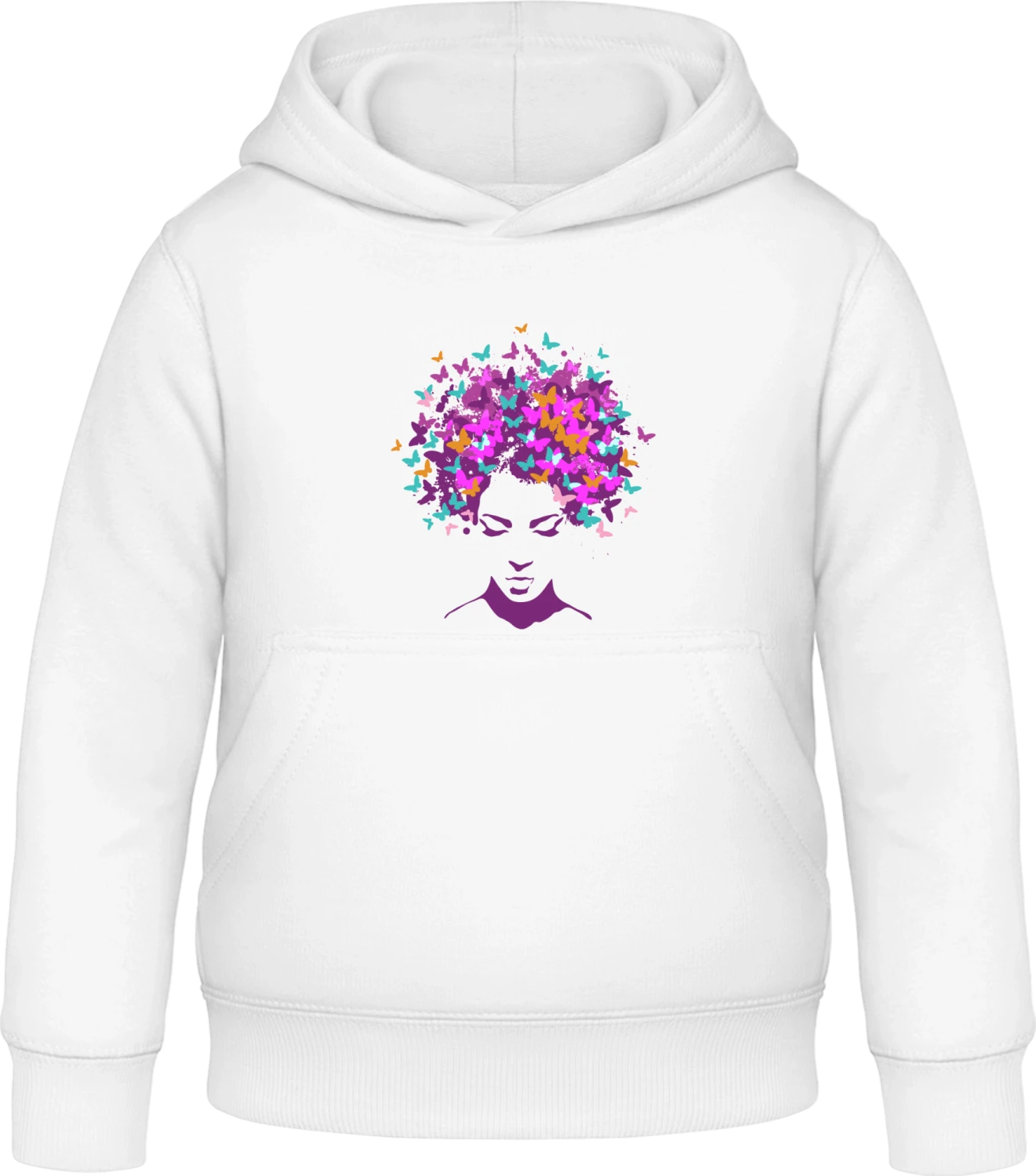 Butterfly Hair - Arctic white Awdis Hoodie Kids - Front