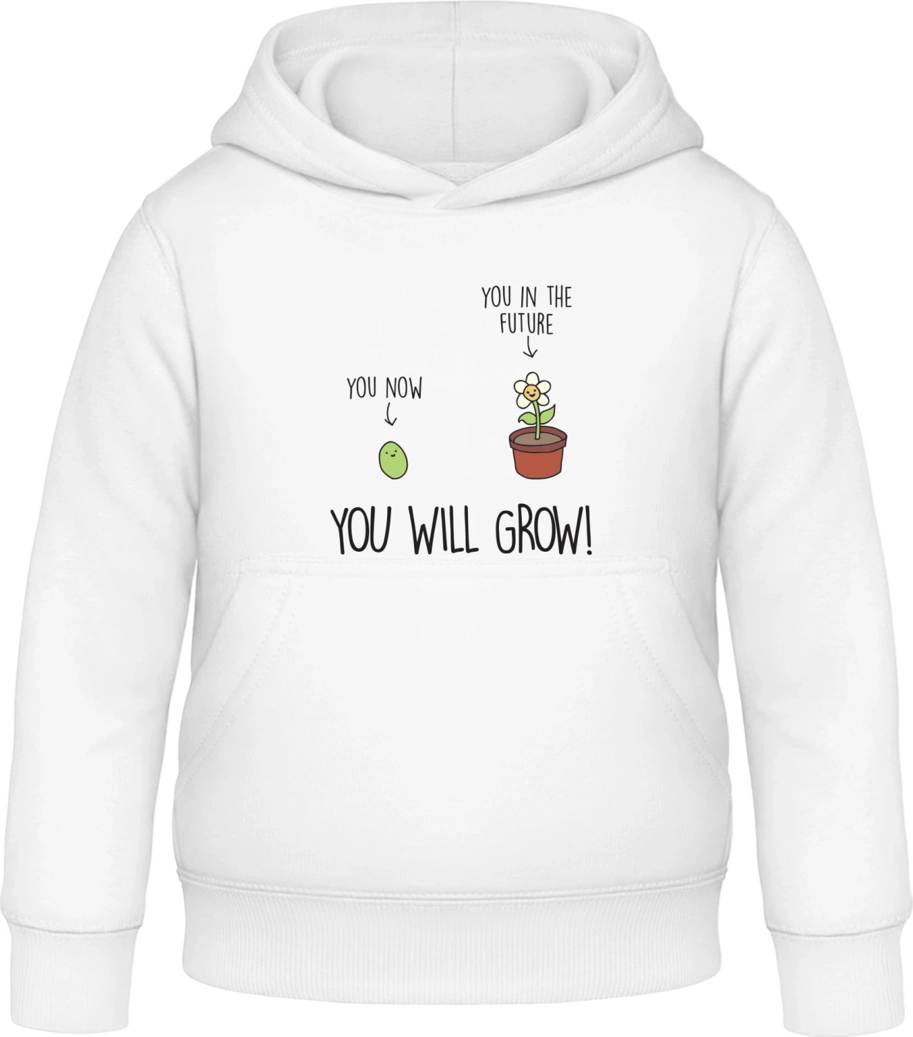 You Will Grow - Arctic white Awdis Hoodie Kids - Front