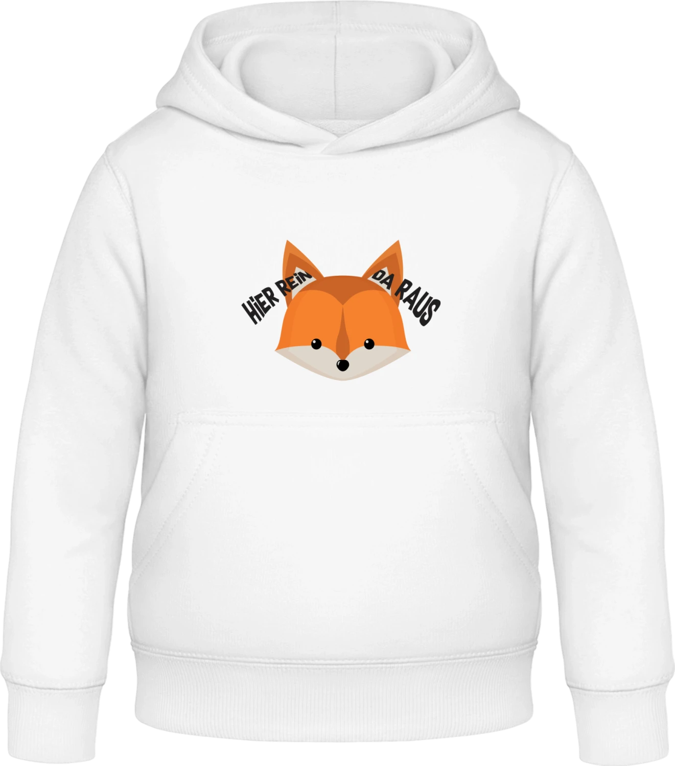 Hier rein da raus - Arctic white Awdis Hoodie Kids - Front