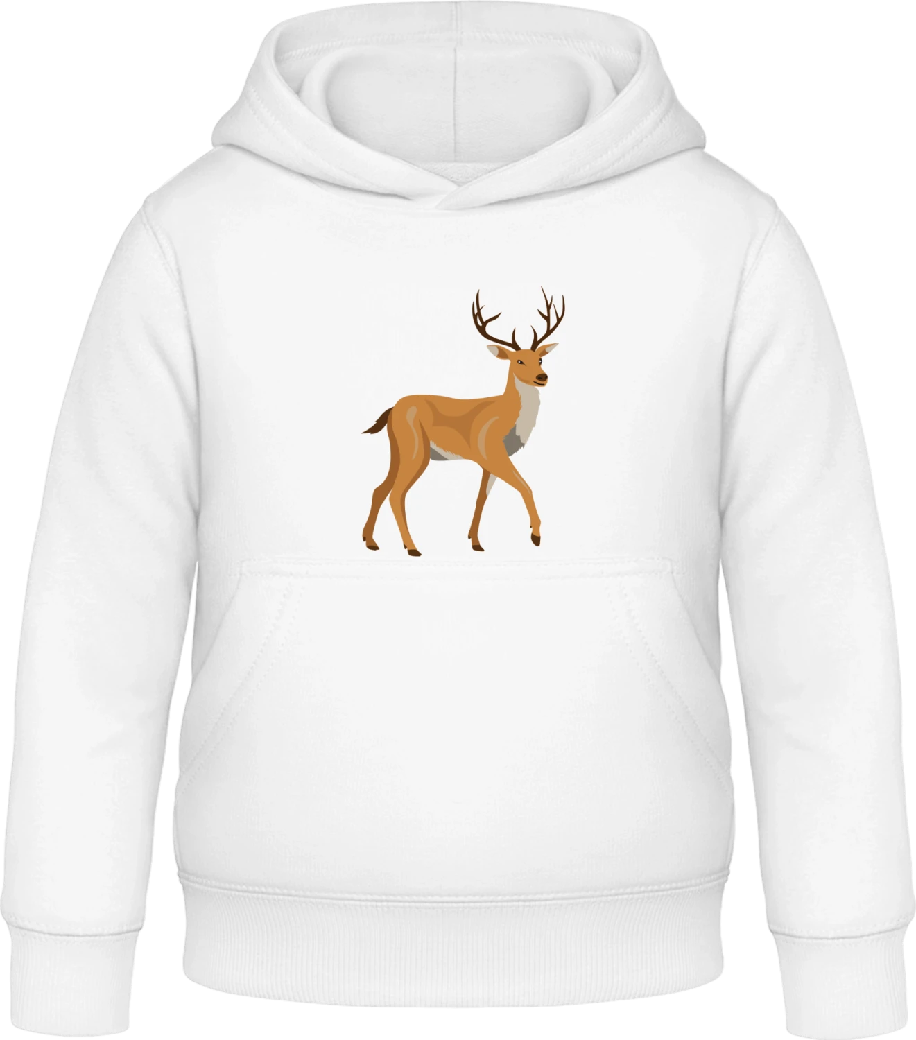 Curious Deer - Arctic white Awdis Hoodie Kids - Front