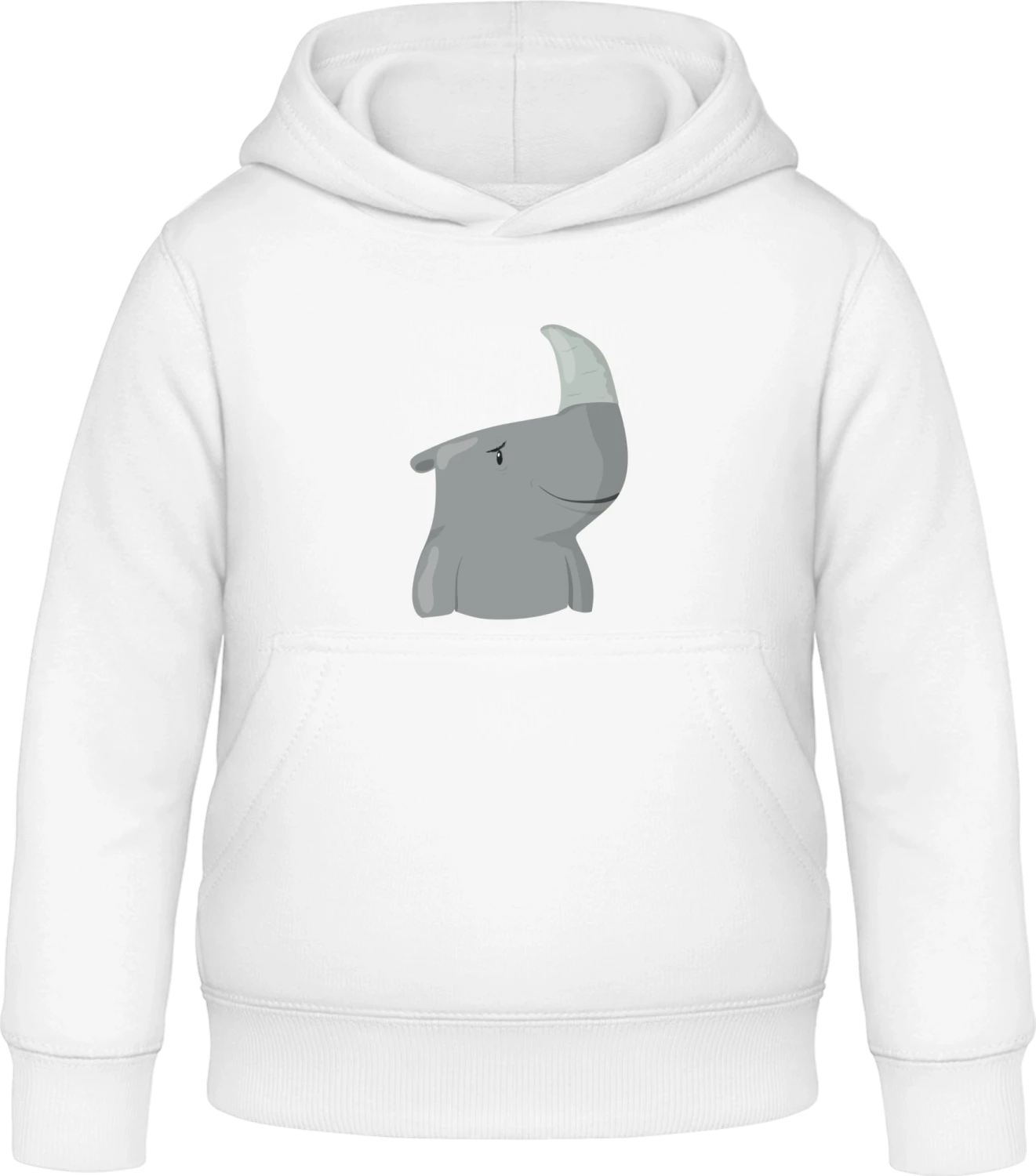 Happy Rhinoceros - Arctic white Awdis Hoodie Kids - Front