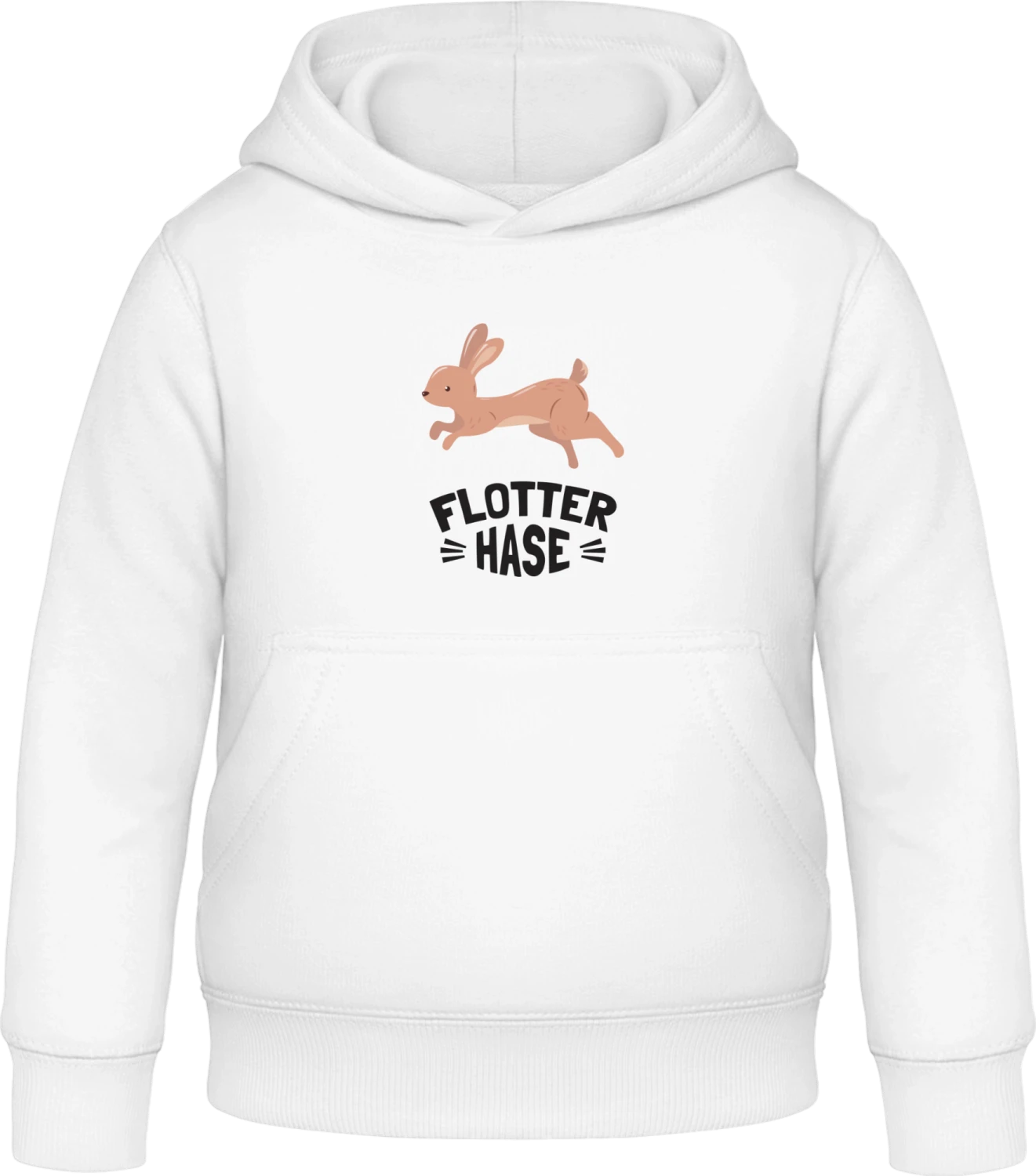 Flotter Hase Logo - Arctic white Awdis Hoodie Kids - Front