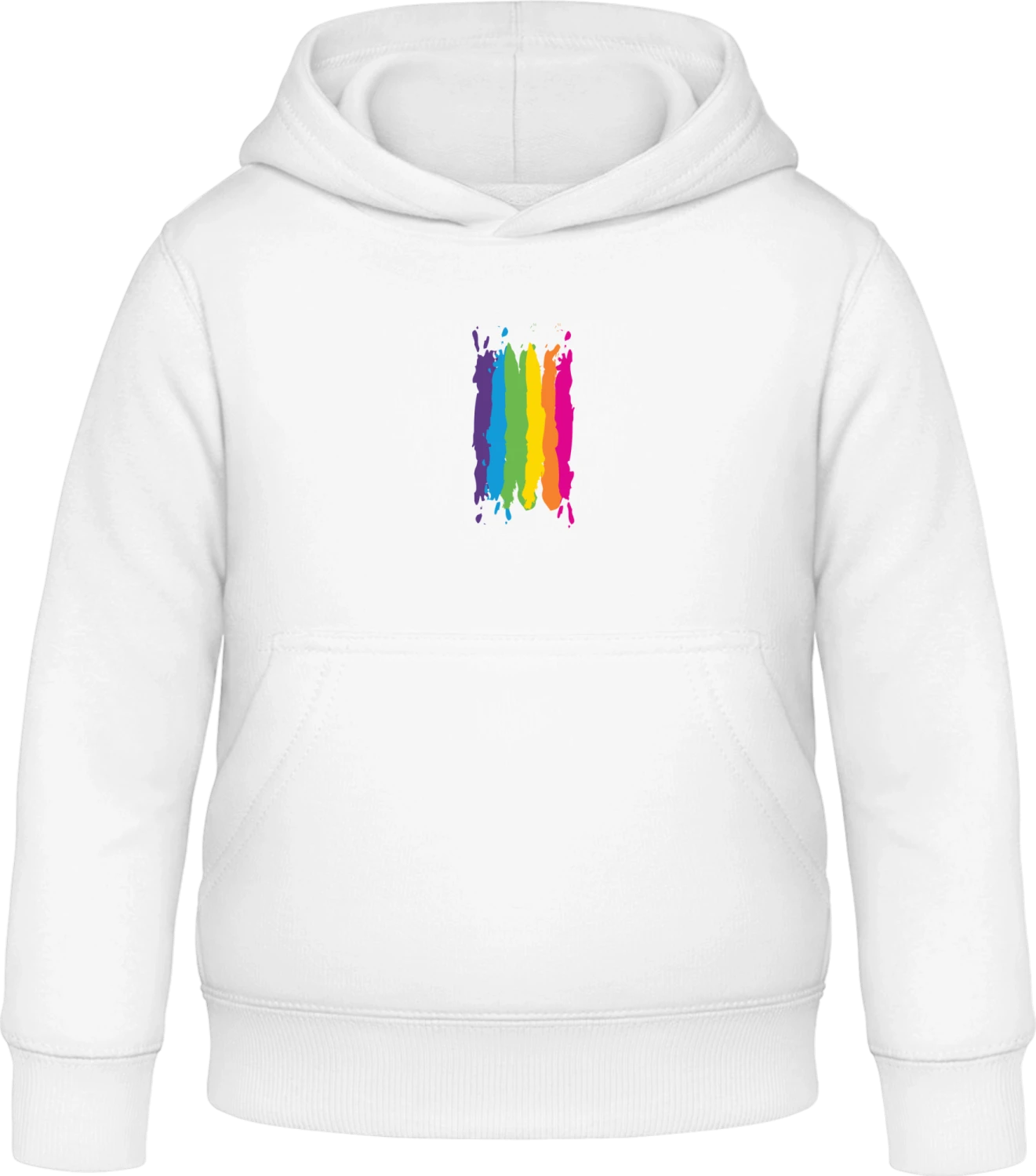 Acrylic Painted Rainbow - Arctic white Awdis Hoodie Kids - Front