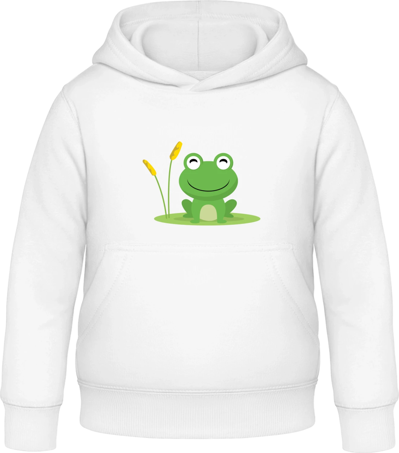 Frog On A Leaf - Arctic white Awdis Hoodie Kids - Front