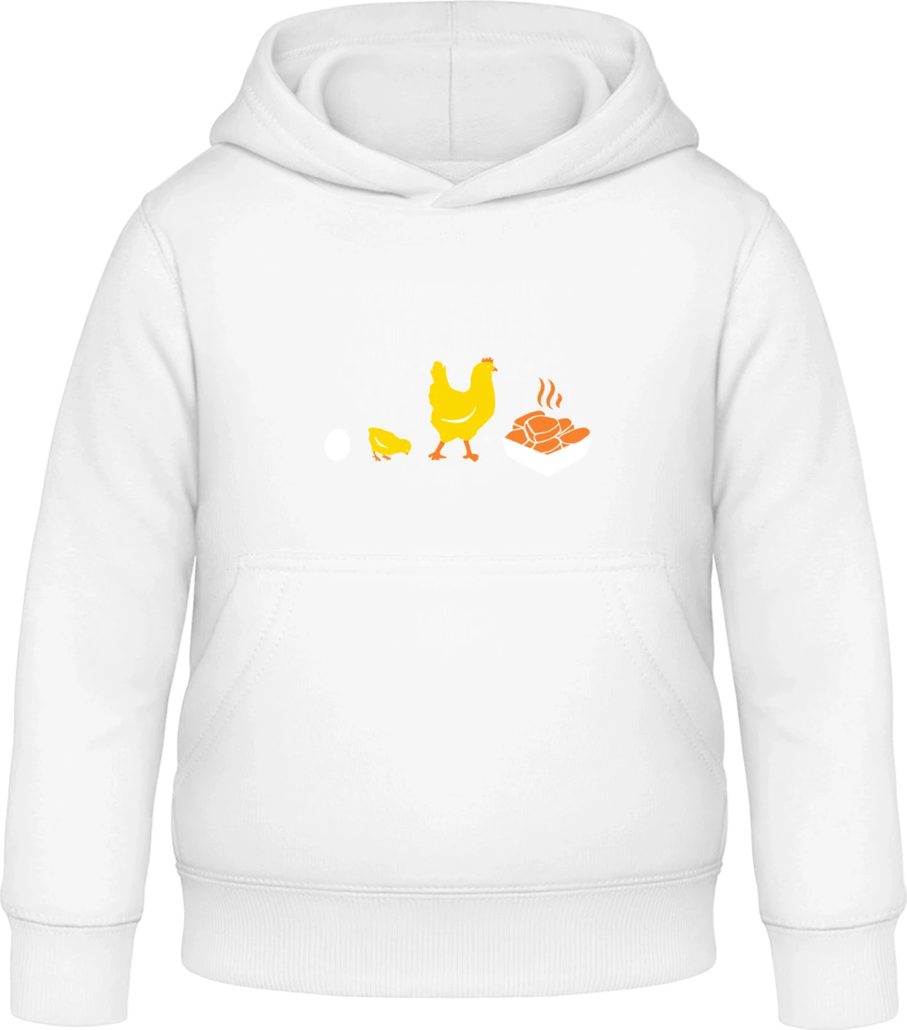 Evolution Chicken To Chicken Nuggets - Arctic white Awdis Hoodie Kids - Front