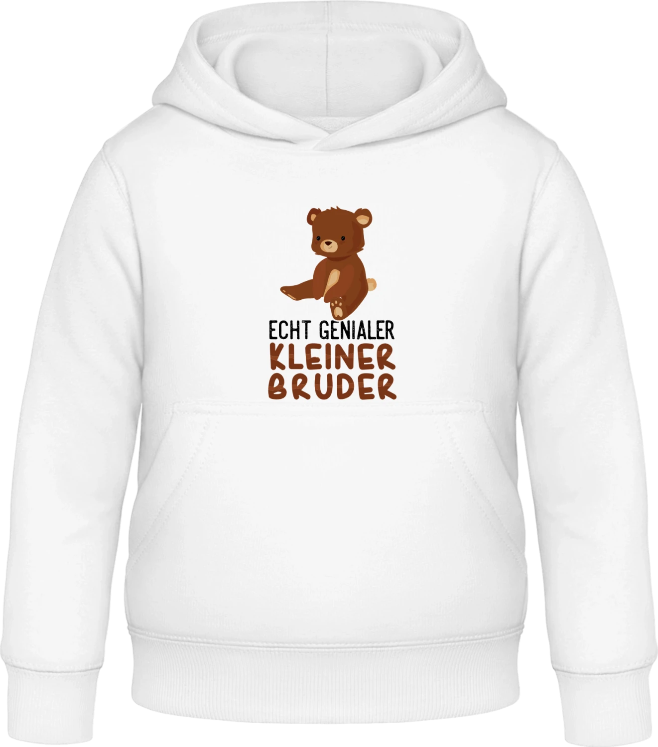 Echt genialer kleiner Bruder - Arctic white Awdis Hoodie Kids - Front