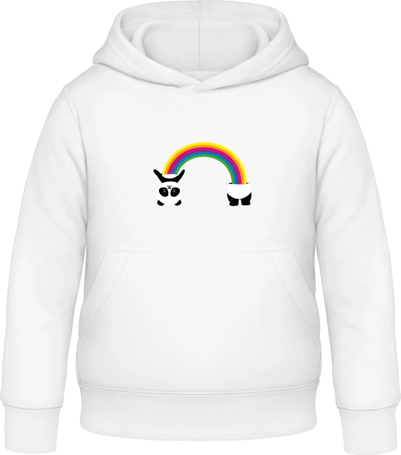 Panda Rainbow Inside - Arctic white Awdis Hoodie Kids - Front