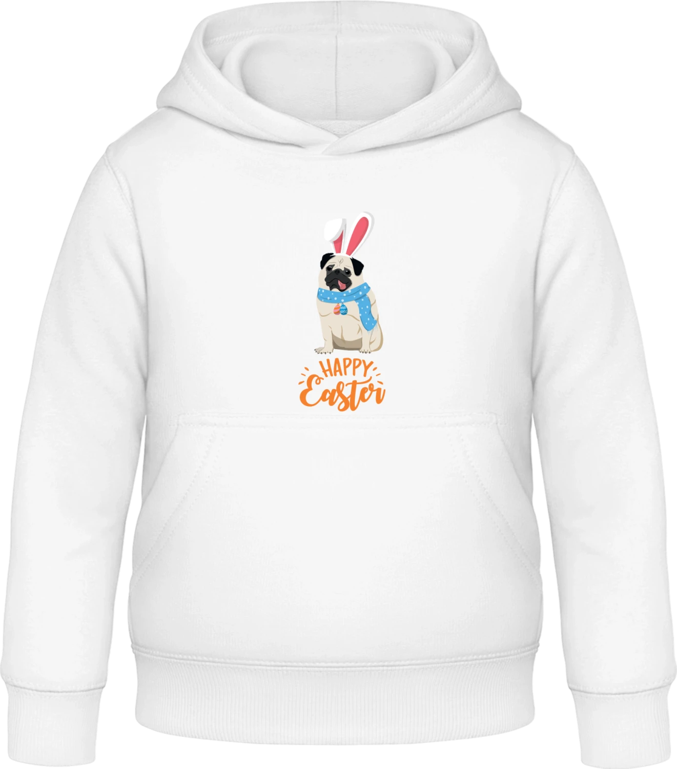 Happy Easter Pug - Arctic white Awdis Hoodie Kids - Front