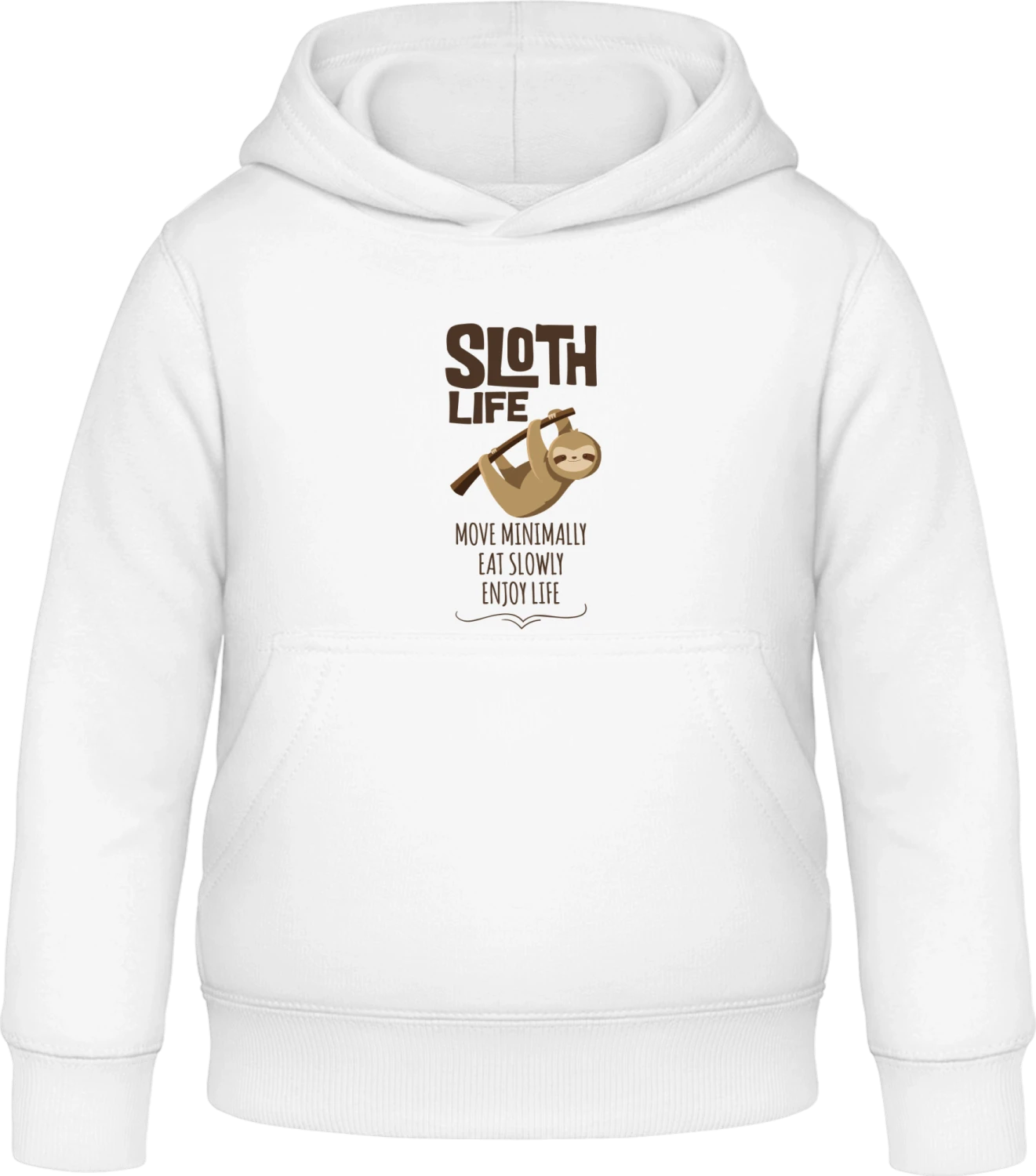 Sloth Life - Arctic white Awdis Hoodie Kids - Front