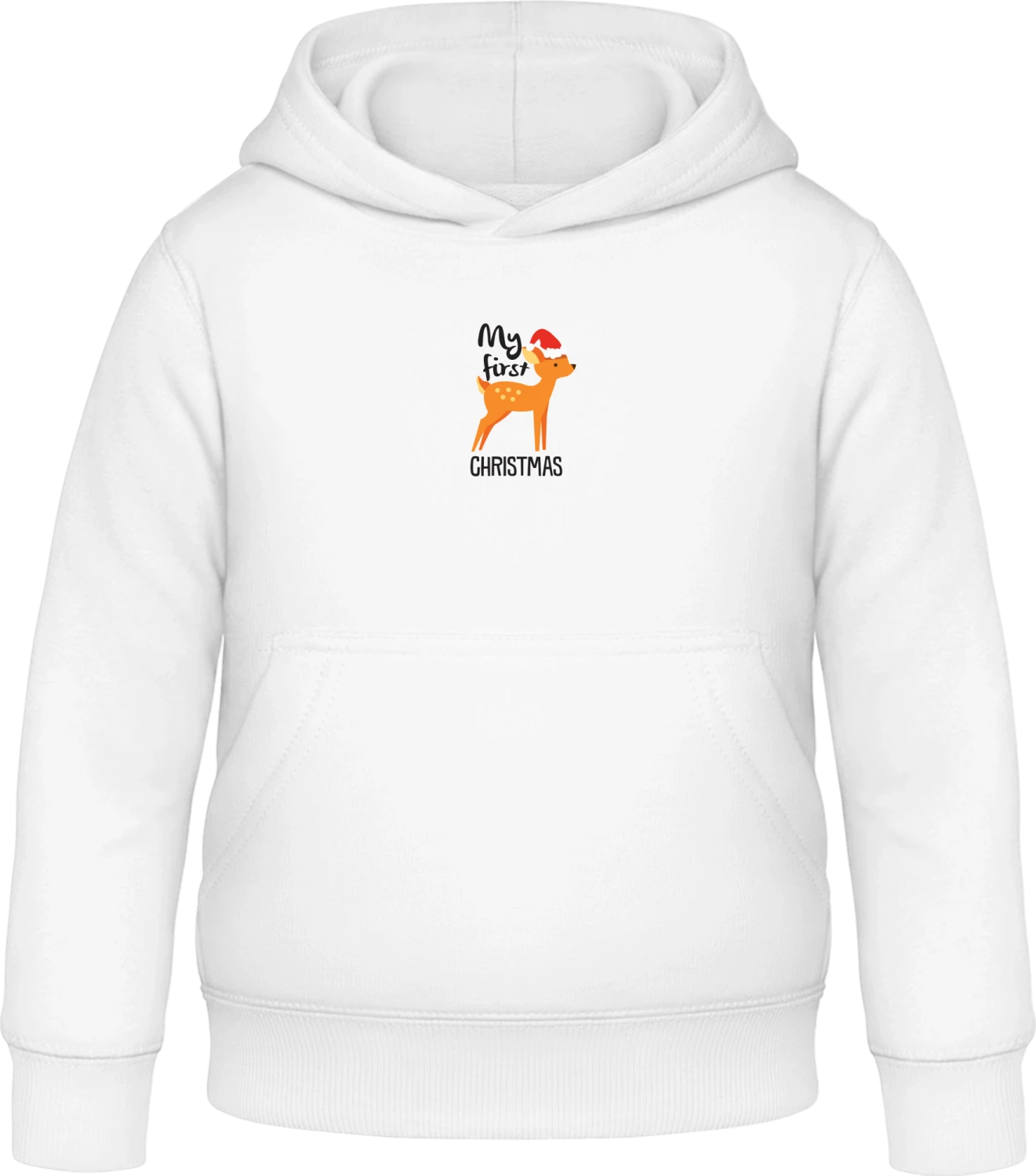 My First Christmas Deer - Arctic white Awdis Hoodie Kids - Front