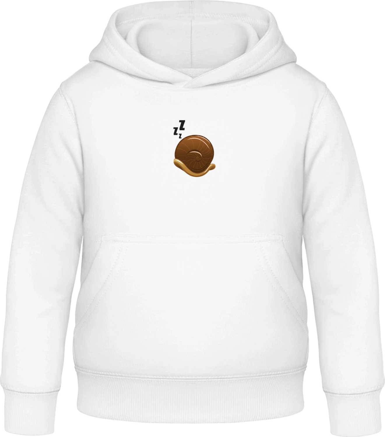 Sleeping Snail - Arctic white Awdis Hoodie Kids - Front