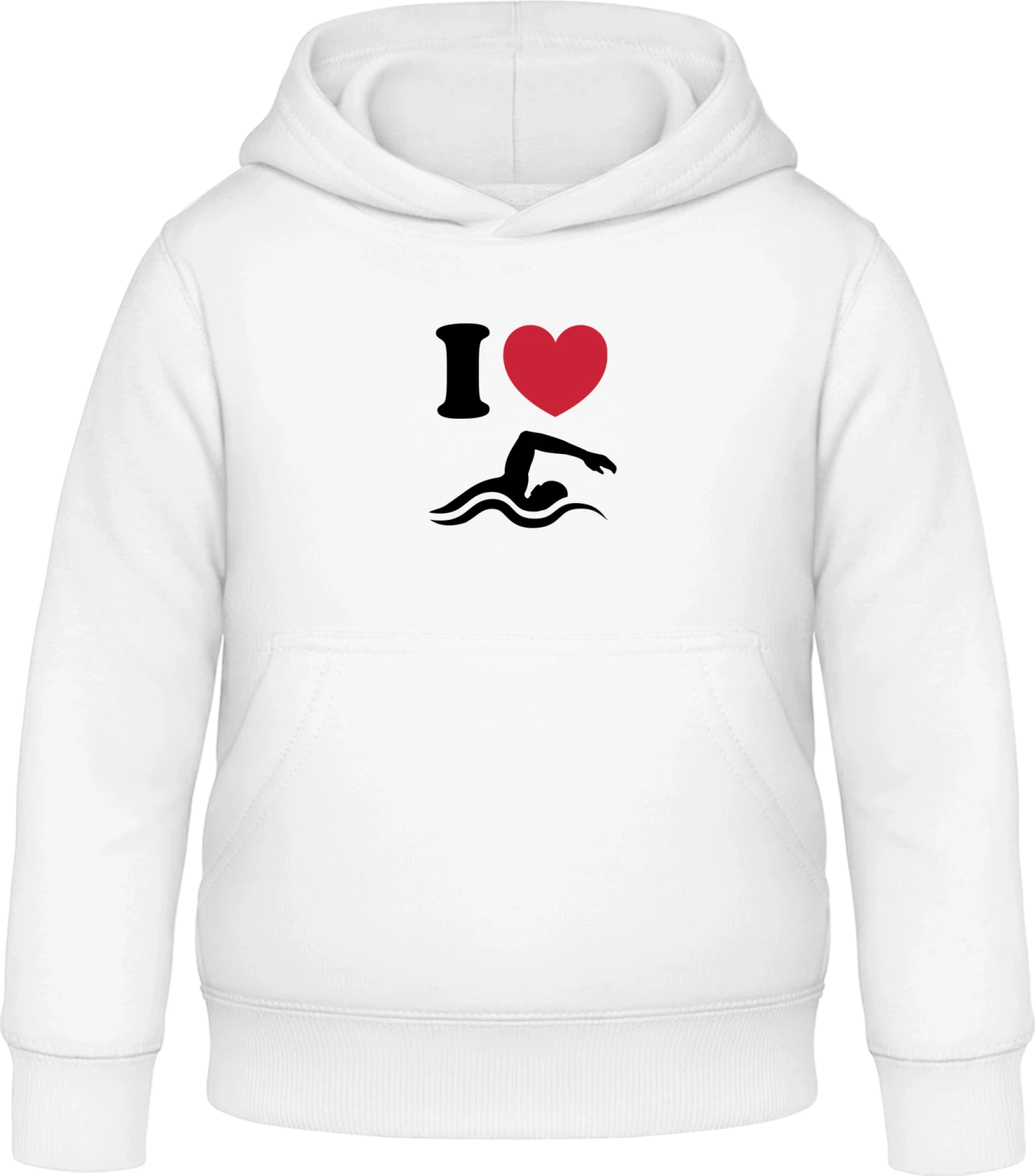 I Love Swimmers - Arctic white Awdis Hoodie Kids - Front