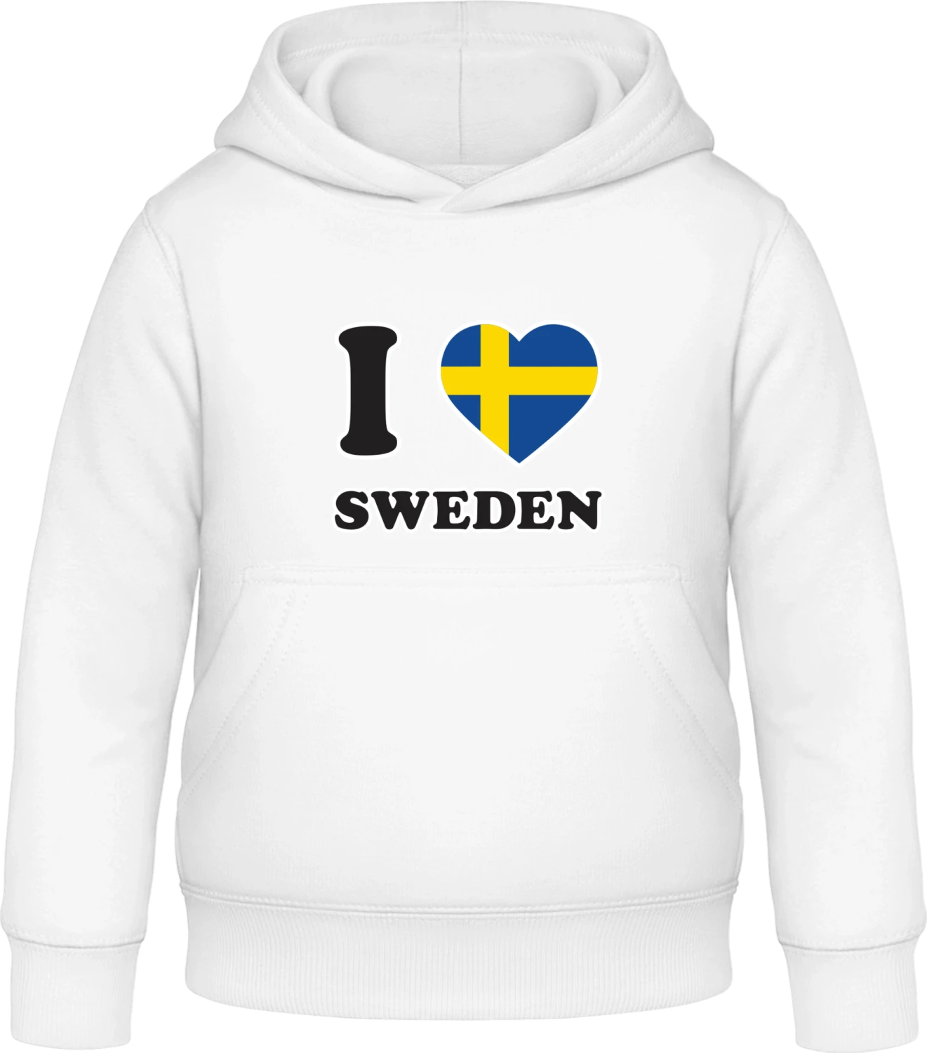 I Love Sweden - Arctic white Awdis Hoodie Kids - Front