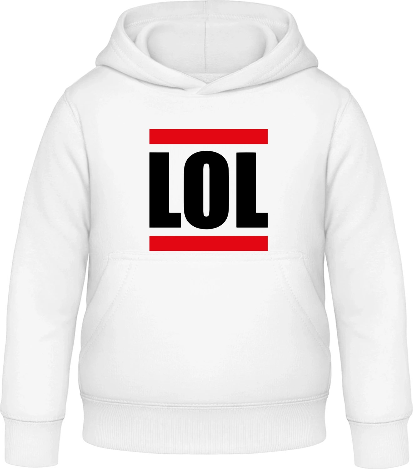 LOL Laughing Out Loud - Arctic white Awdis Hoodie Kids - Front