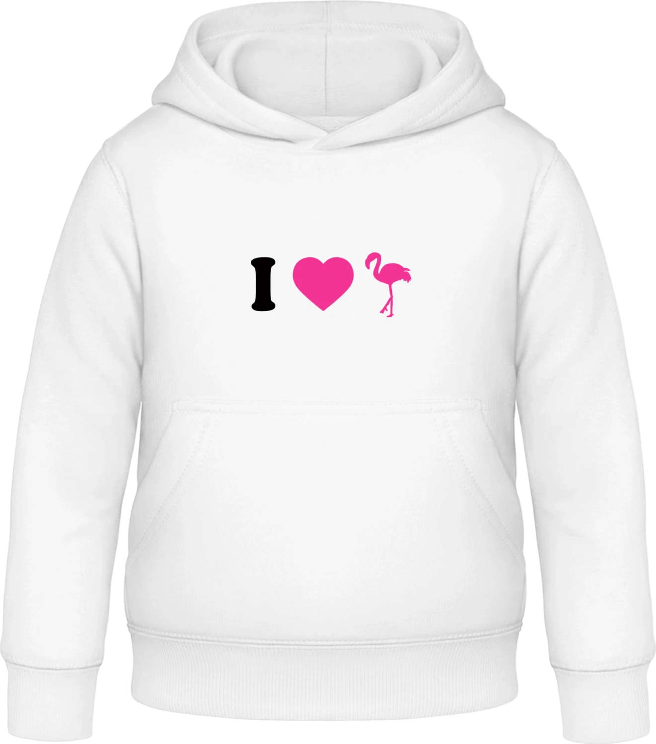 I Love Flamingos - Arctic white Awdis Hoodie Kids - Front