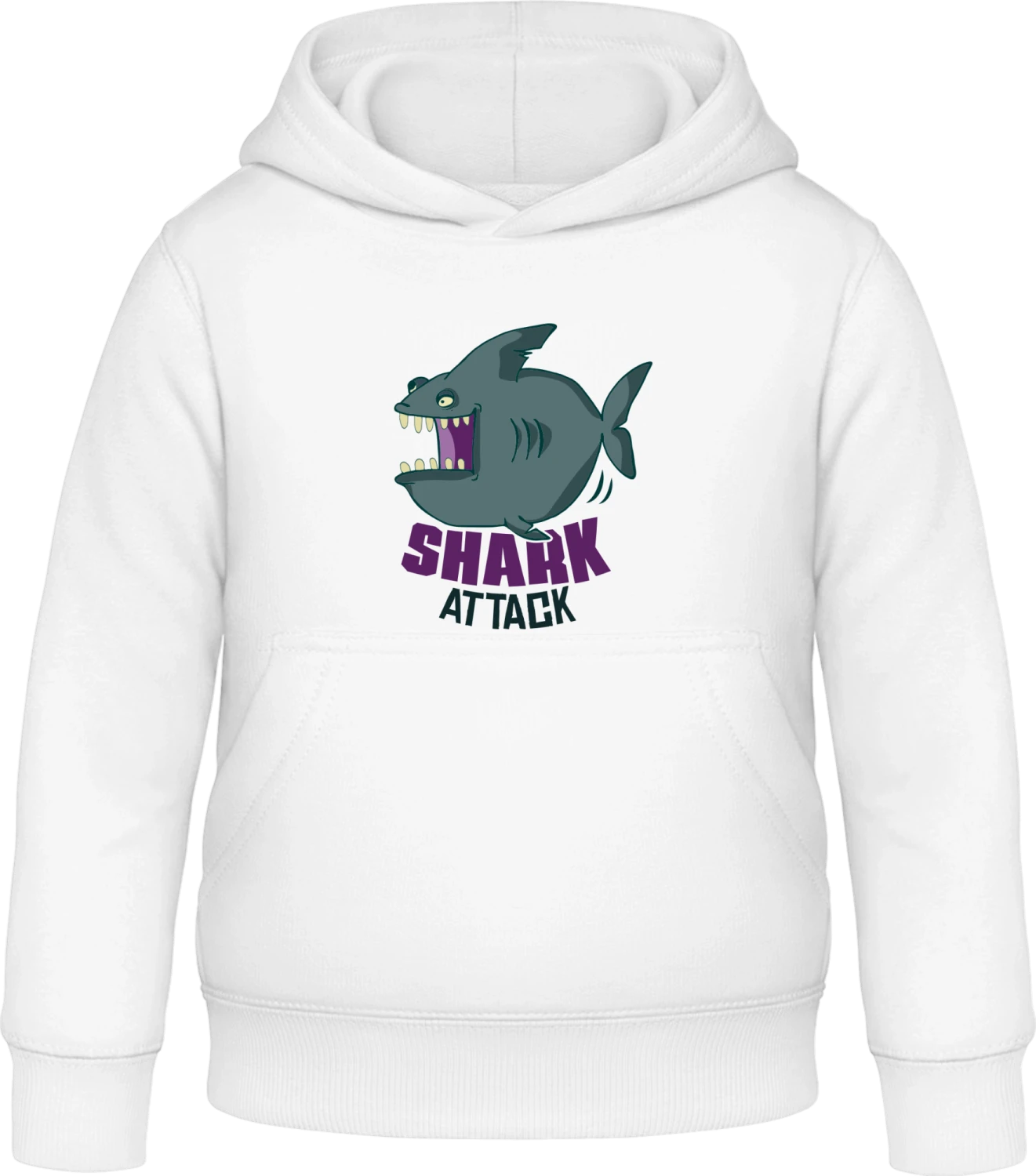 Funny Shark Attack - Arctic white Awdis Hoodie Kids - Front