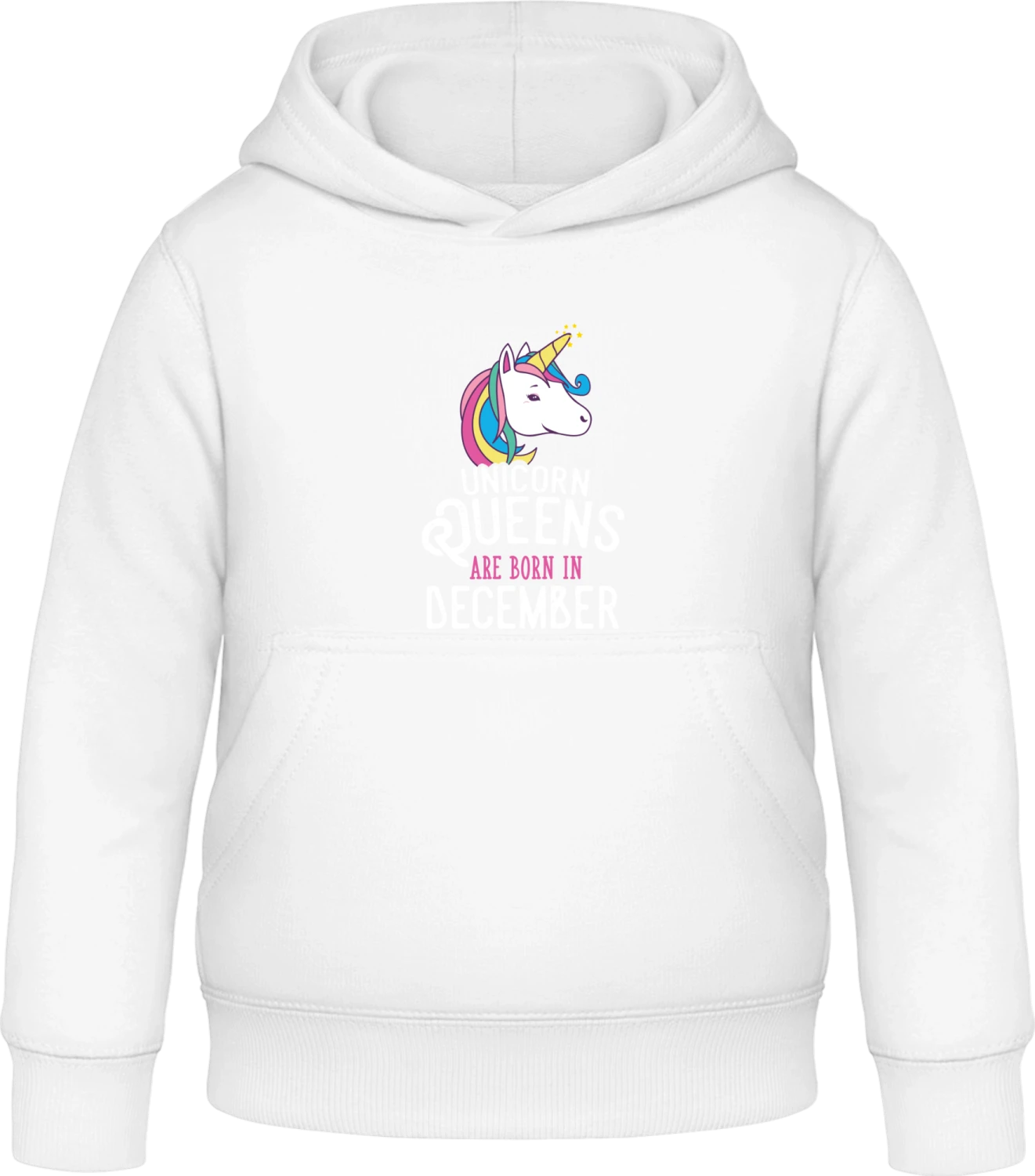 Unicorn Queens Are Born In Dezember - Arctic white Awdis Hoodie Kids - Front