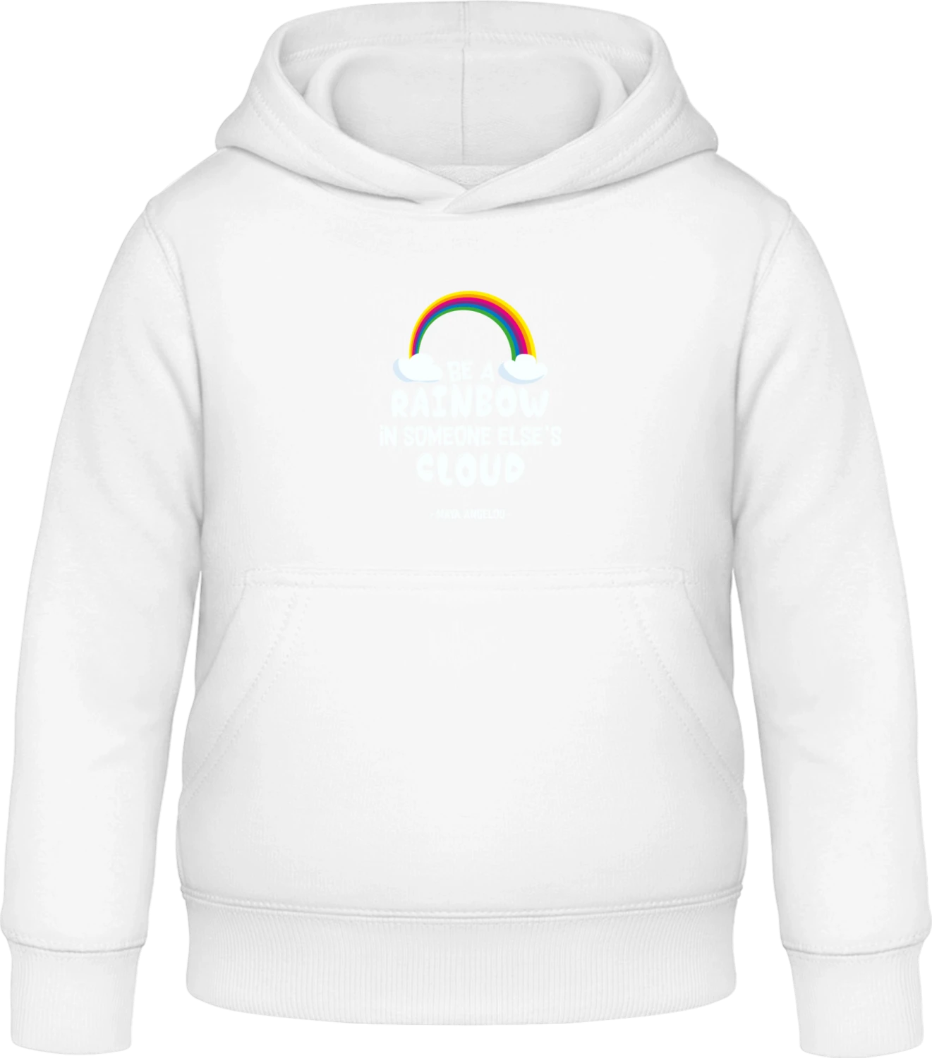 Be A Rainbow In Someone Else´s Cloud - Arctic white Awdis Hoodie Kids - Front