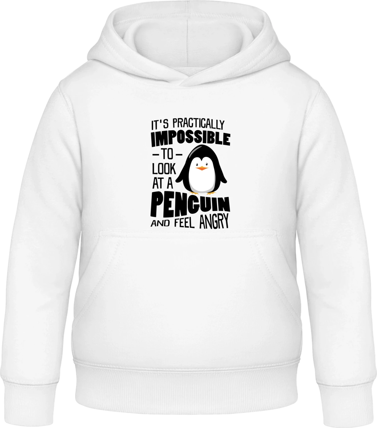 Look At A Penguin And Feel Angry - Arctic white Awdis Hoodie Kids - Front