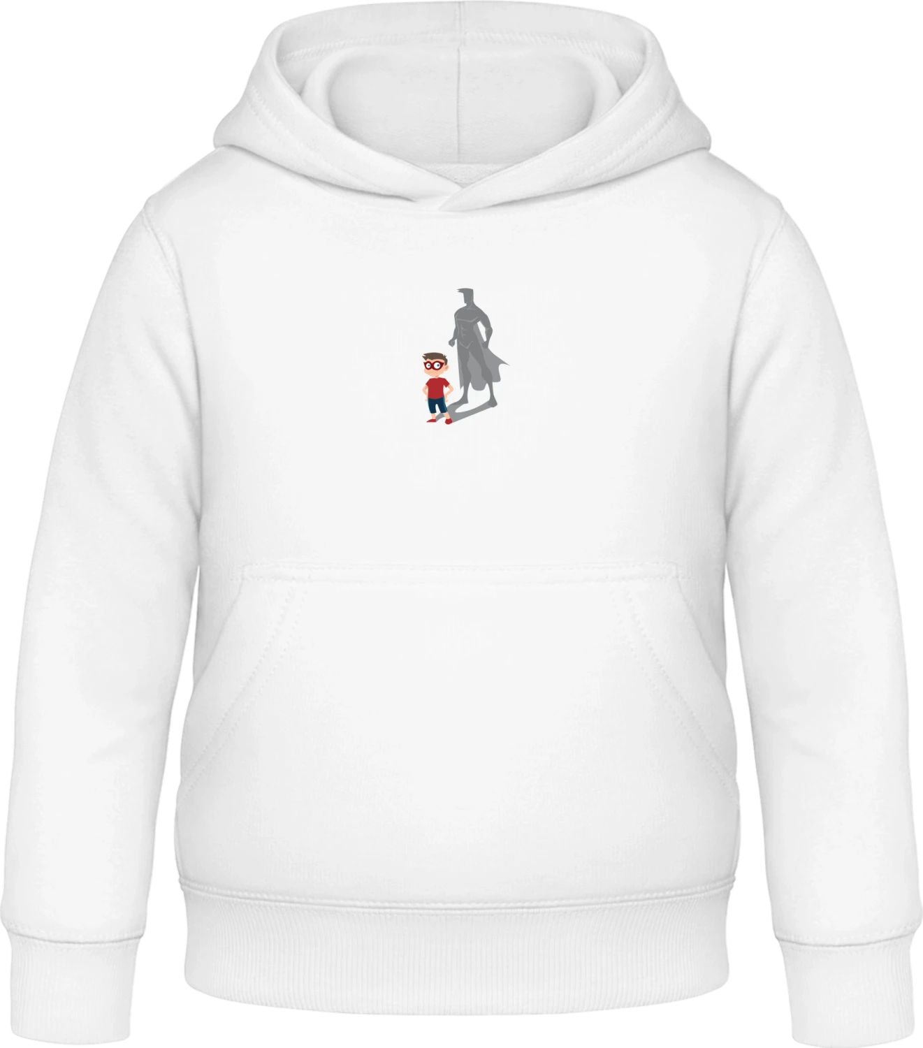 Little Boy Becoming A Super Hero - Arctic white Awdis Hoodie Kids - Front