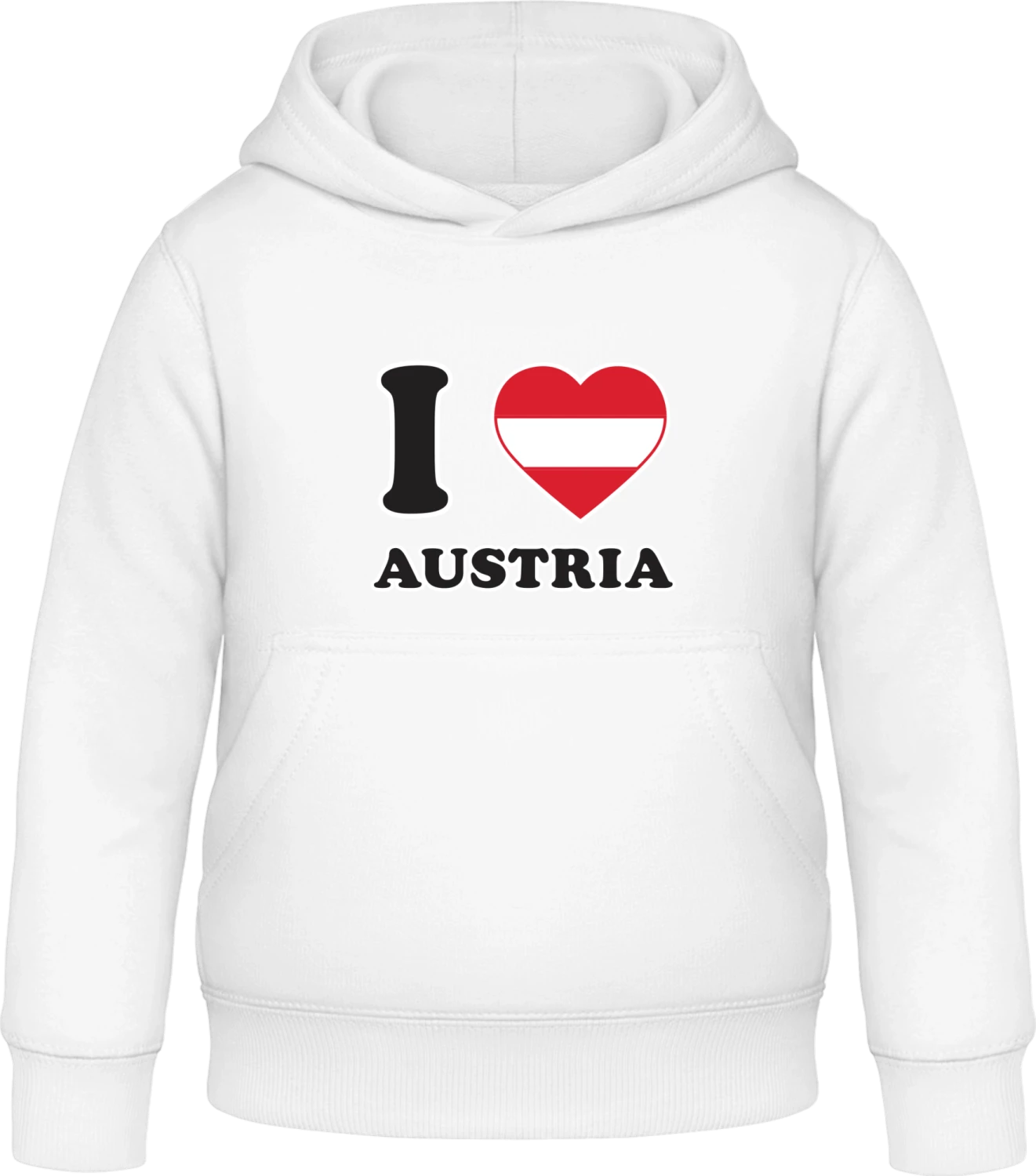 I Love Austria Fan - Arctic white Awdis Hoodie Kids - Front