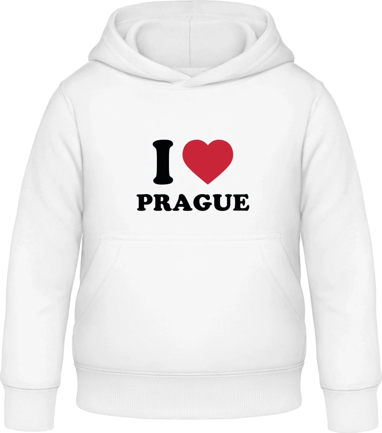 I Love Prague - Arctic white Awdis Hoodie Kids - Front