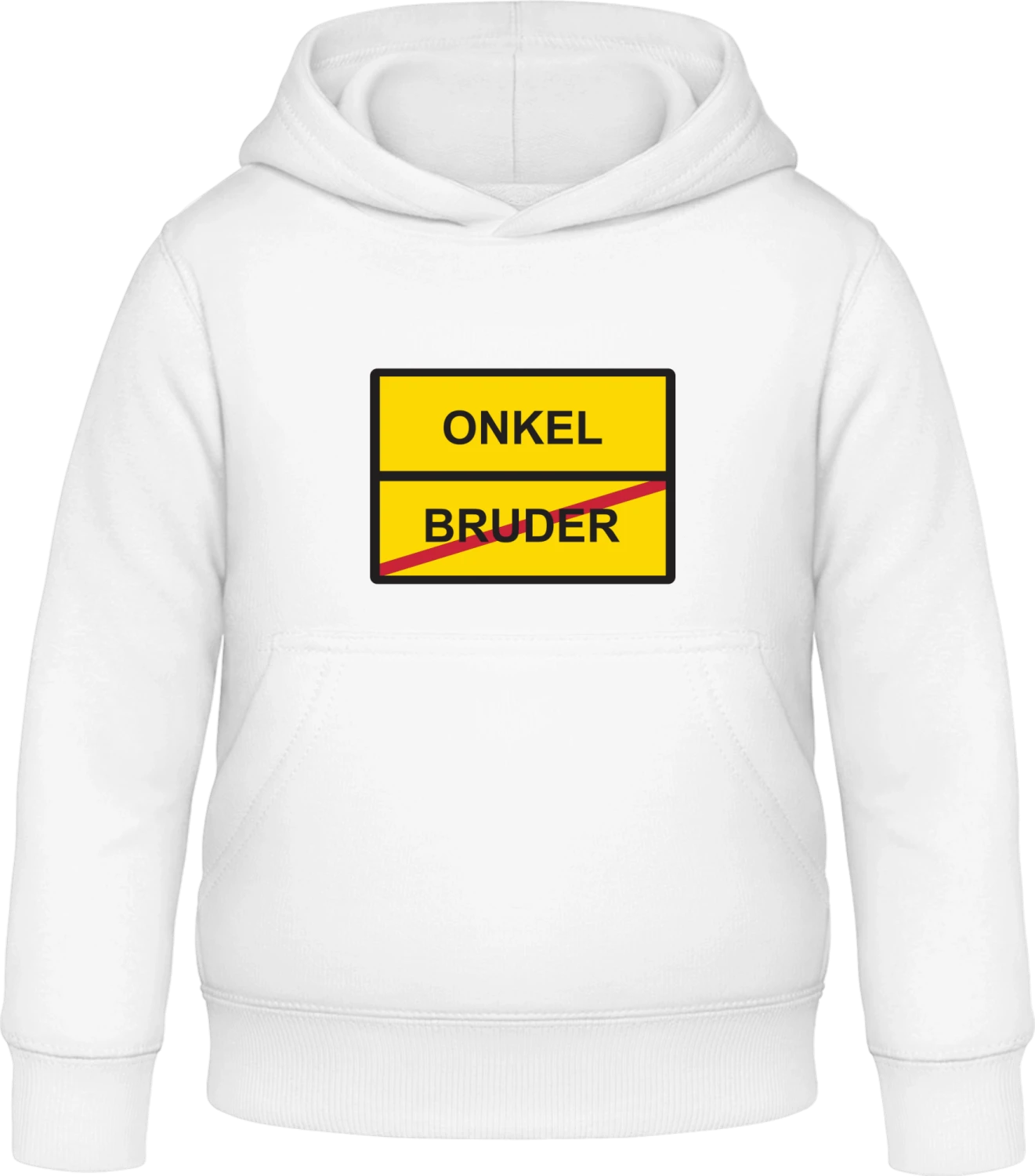 Ortsschild Bruder Onkel - Arctic white Awdis Hoodie Kids - Front