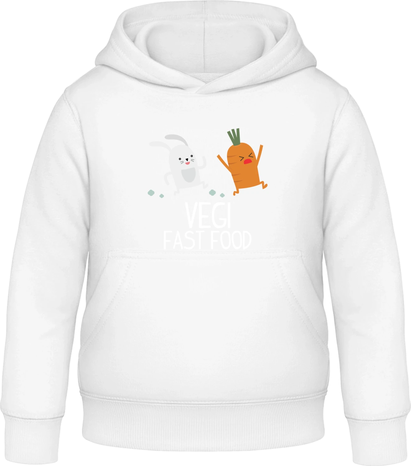 Vegi Fast Food - Arctic white Awdis Hoodie Kids - Front