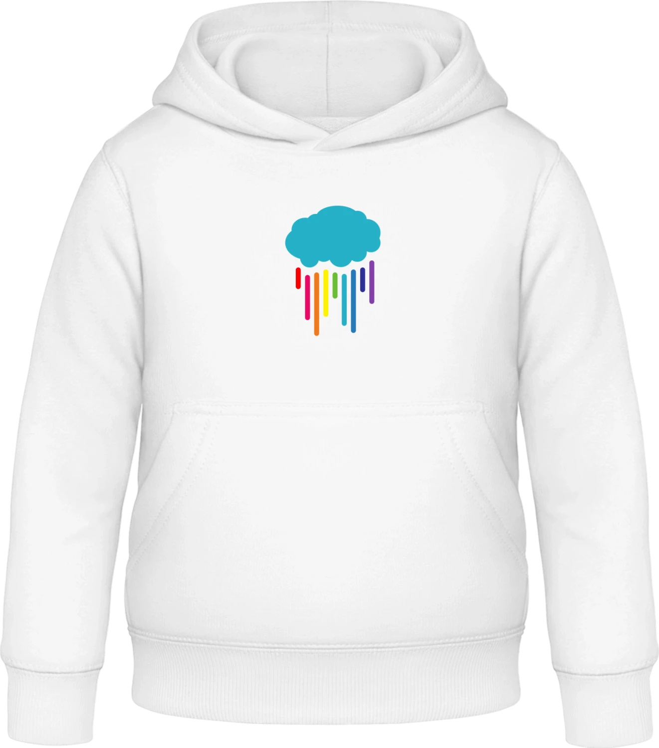 Cloud Rainbow Rain - Arctic white Awdis Hoodie Kids - Front