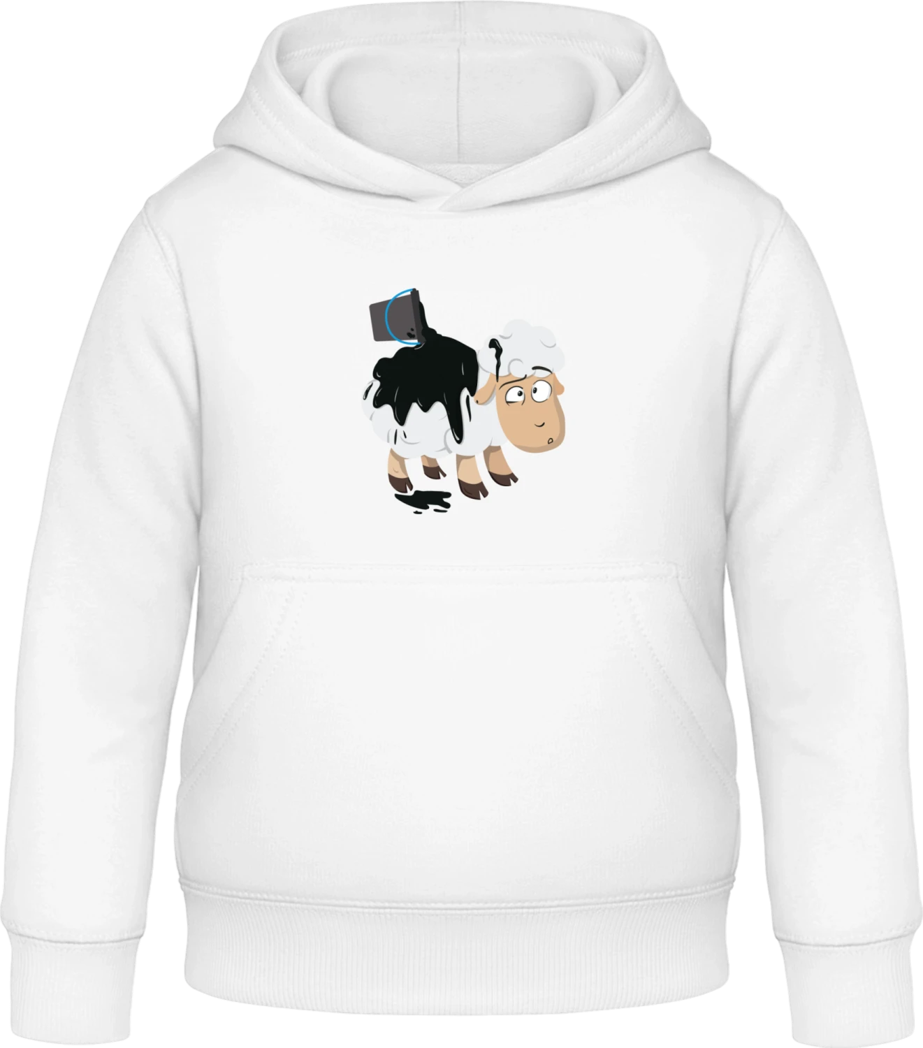 Black Painted Sheep Oops - Arctic white Awdis Hoodie Kids - Front