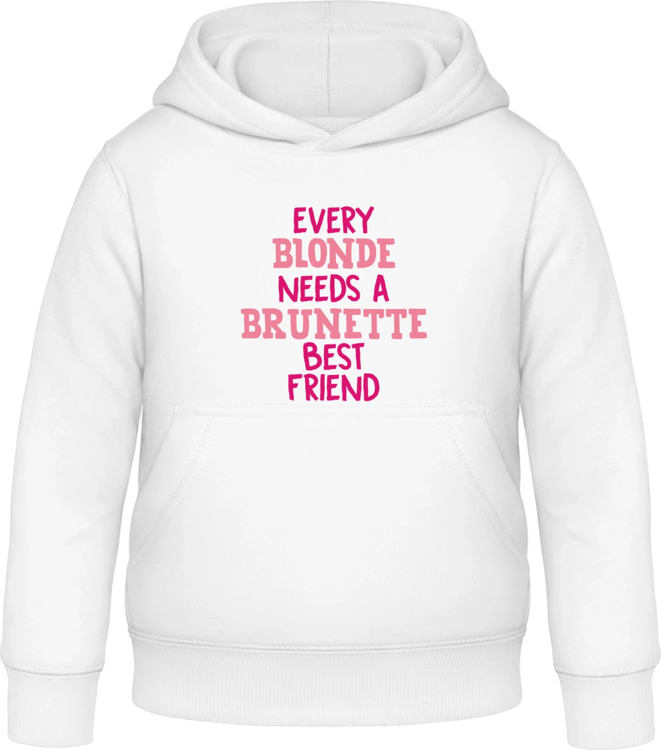 Every Blonde Needs A Brunette Best Friend - Arctic white Awdis Hoodie Kids - Front