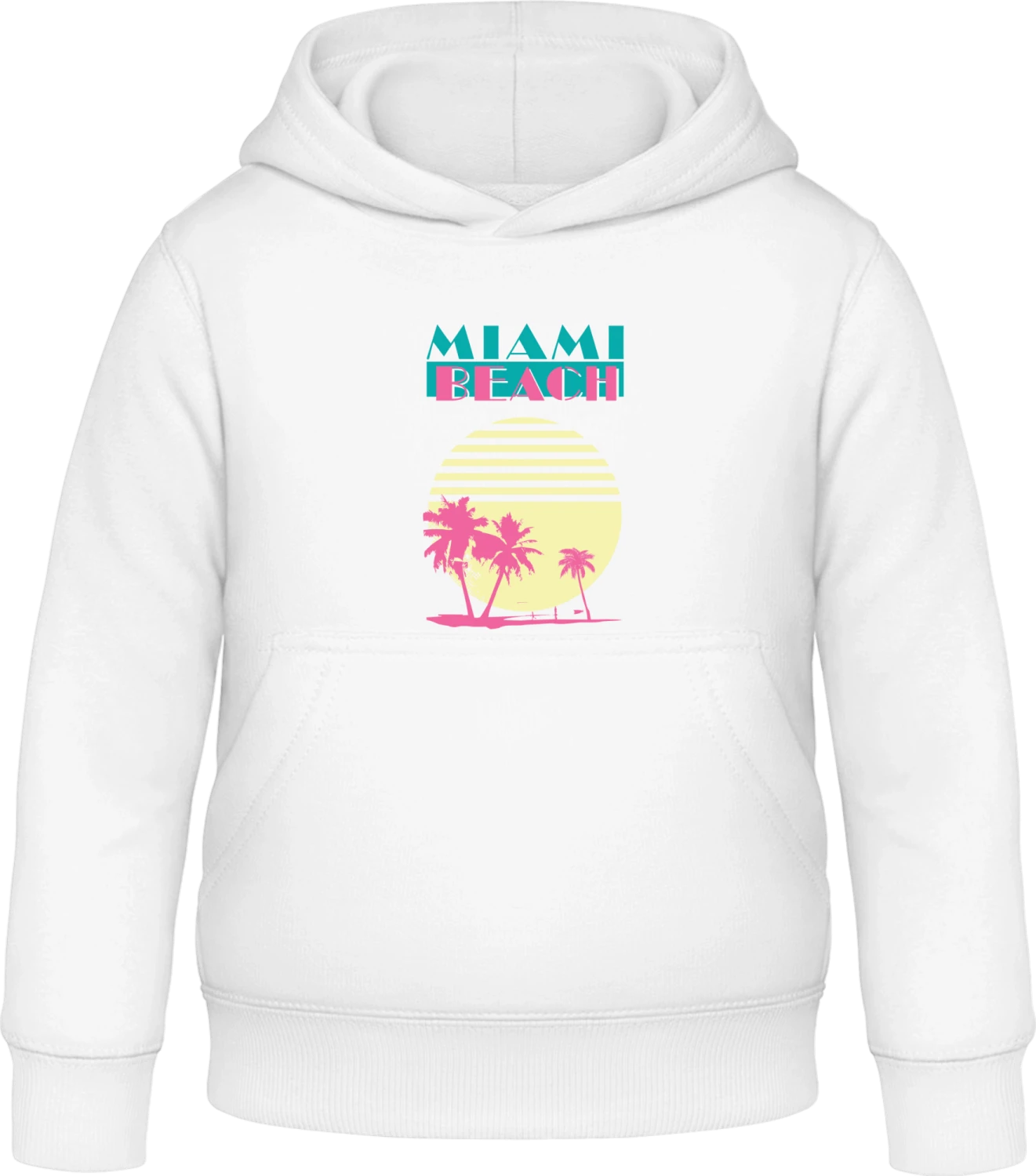 Miami Beach Sunset - Arctic white Awdis Hoodie Kids - Front