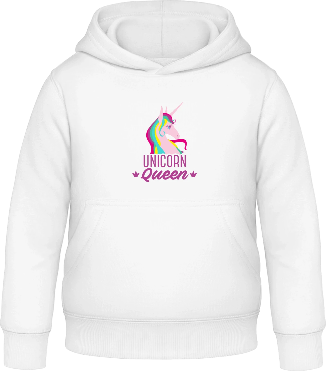 Unicorn Queen - Arctic white Awdis Hoodie Kids - Front