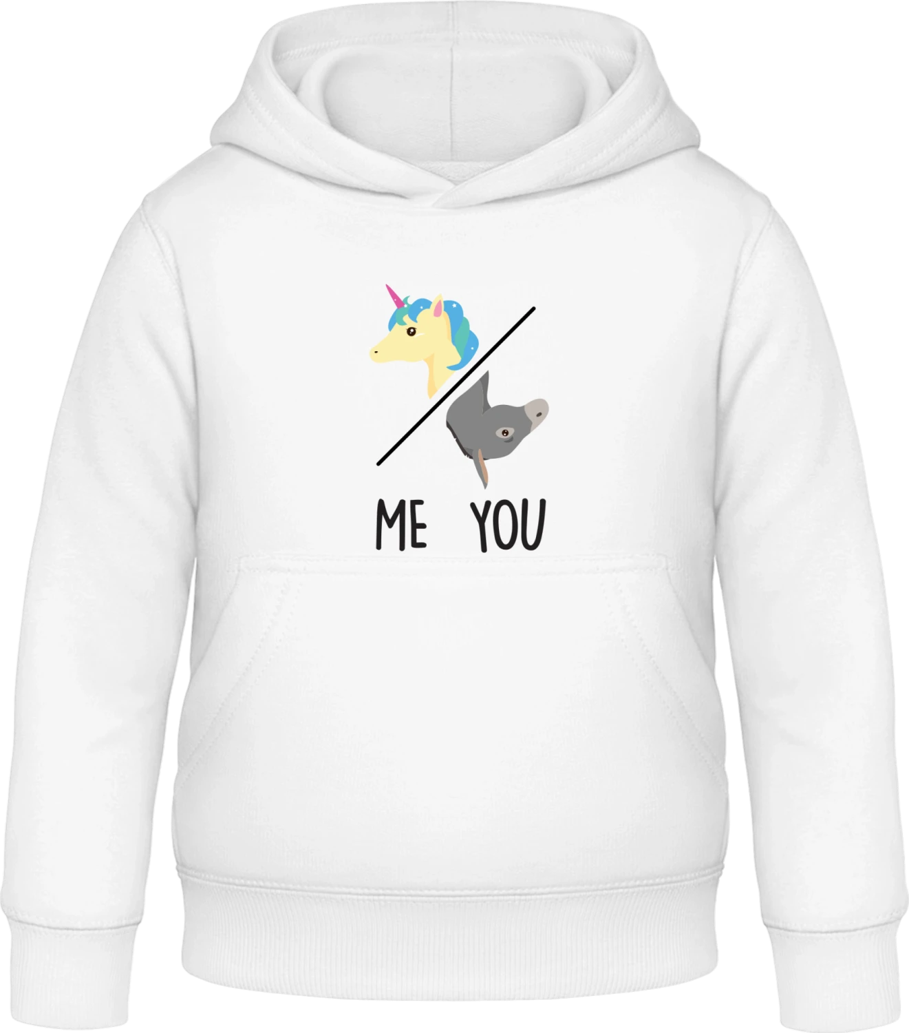 Me Unicorn You Donkey - Arctic white Awdis Hoodie Kids - Front