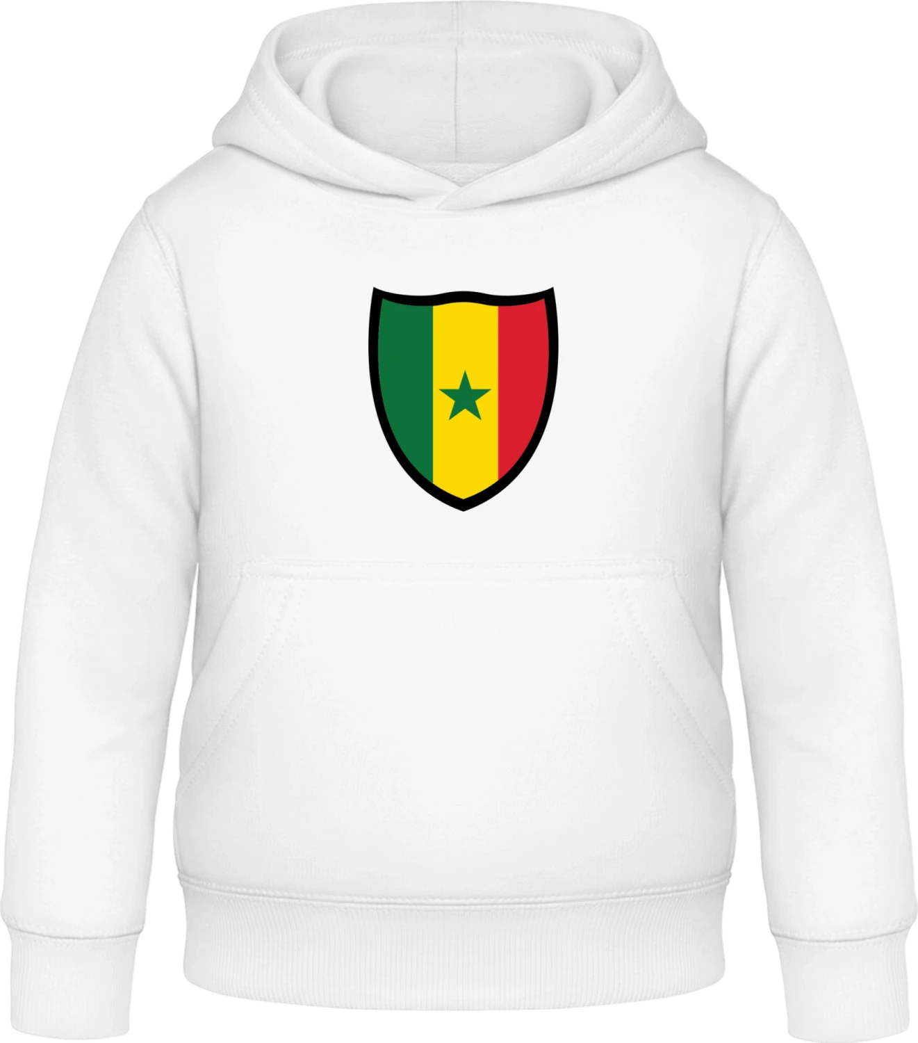 Senegal Flag Shield - Arctic white Awdis Hoodie Kids - Front